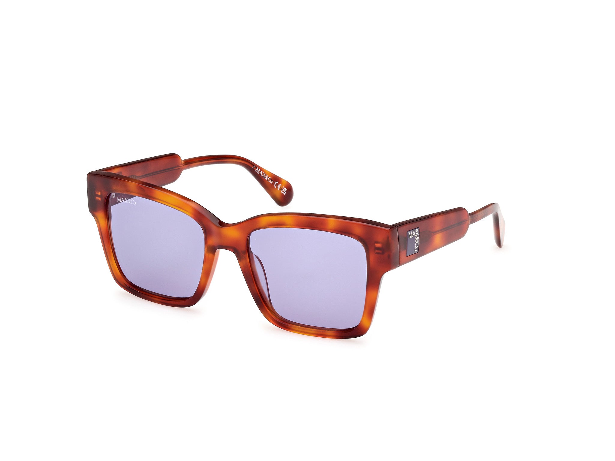 0889214501547 - Damen MO0094 53Y Gläser SONNENBRILLEN Acetat Havanna Violett Quadratisch Normal