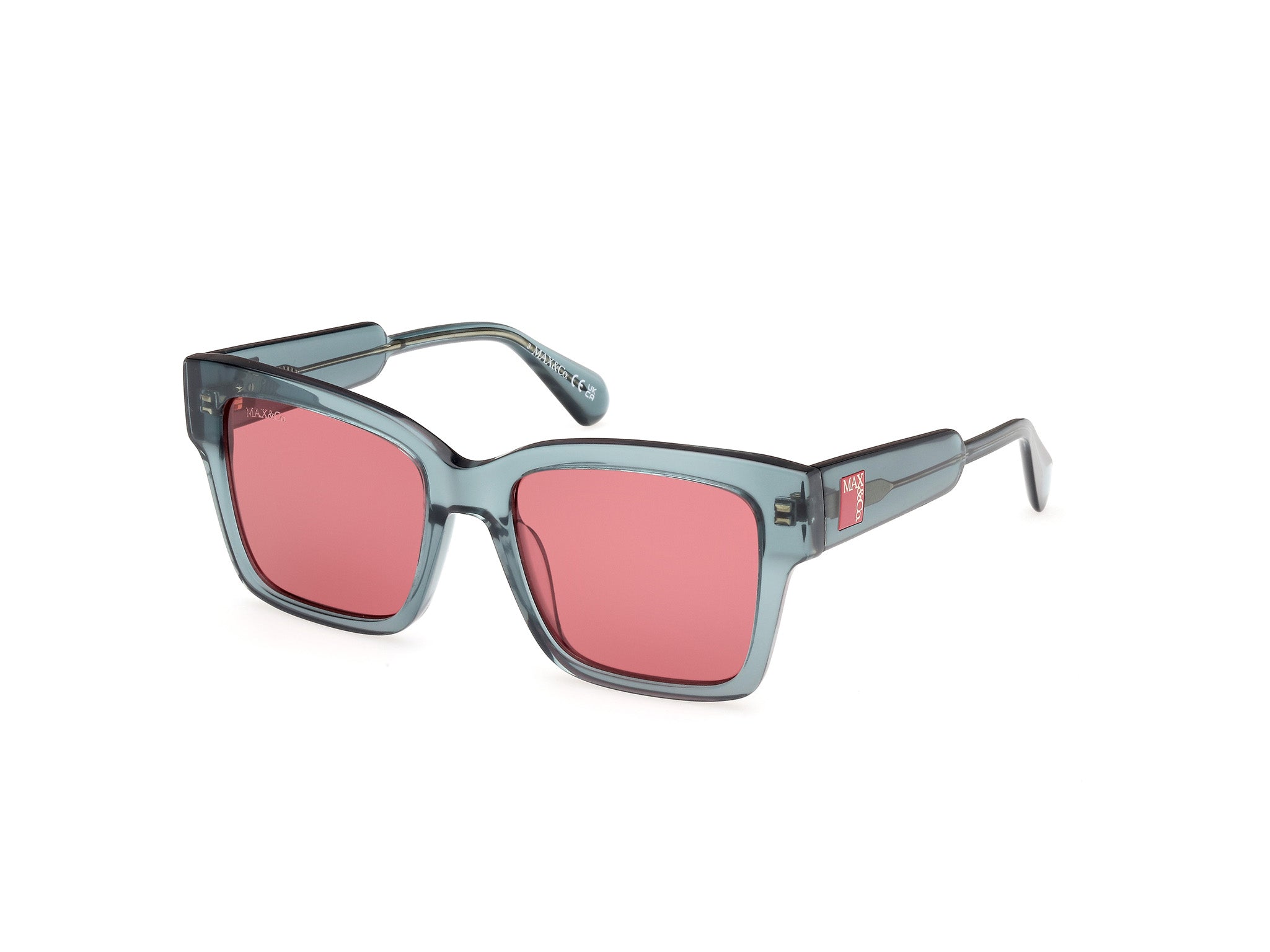 0889214501561 - Damen MO0094 93S Gläser SONNENBRILLEN Acetat Grün Bordeaux Quadratisch Normal