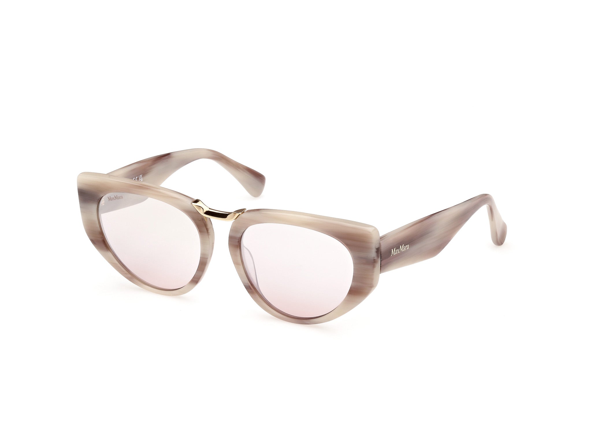 0889214501660 - Frau Mm0093 Bridge1 60g Gläser SONNENBRILLEN Acetato Beige Marrone Katzenauge Normal