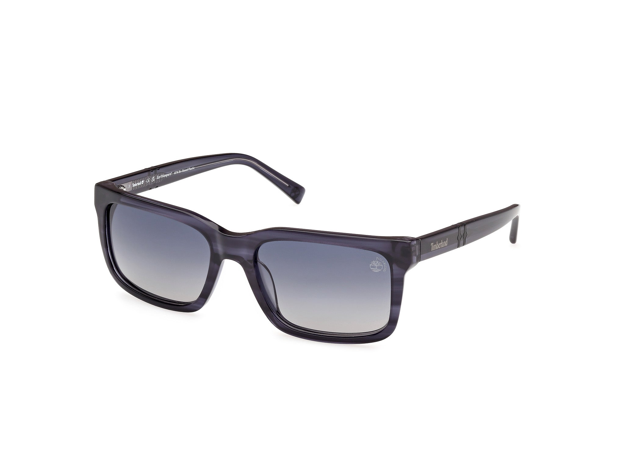 0889214505330 - Herren TB00021 90D Gläser SONNENBRILLEN Acetat Blau Rauch Quadratisch Polarisiert