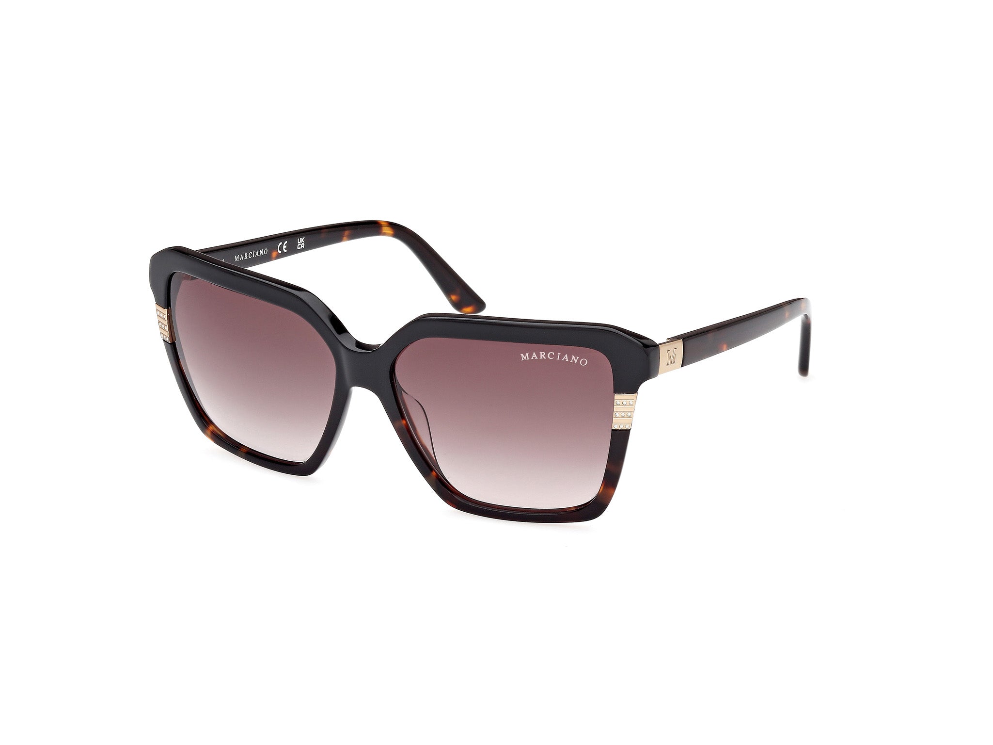 0889214507914 - Damen GM00009 05B Gläser SONNENBRILLEN Acetat Schwarz Rauch Quadratisch Normal