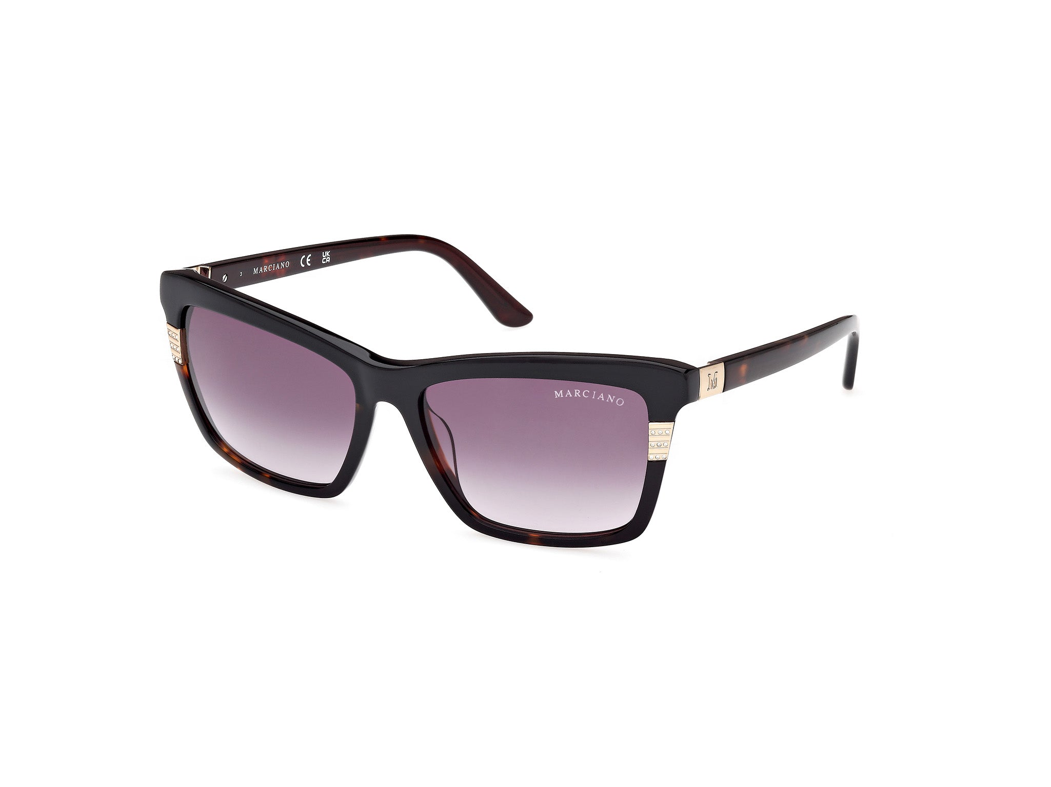 0889214507969 - Damen GM00010 05B Gläser SONNENBRILLEN Acetat Schwarz Rauch Quadratisch Normal