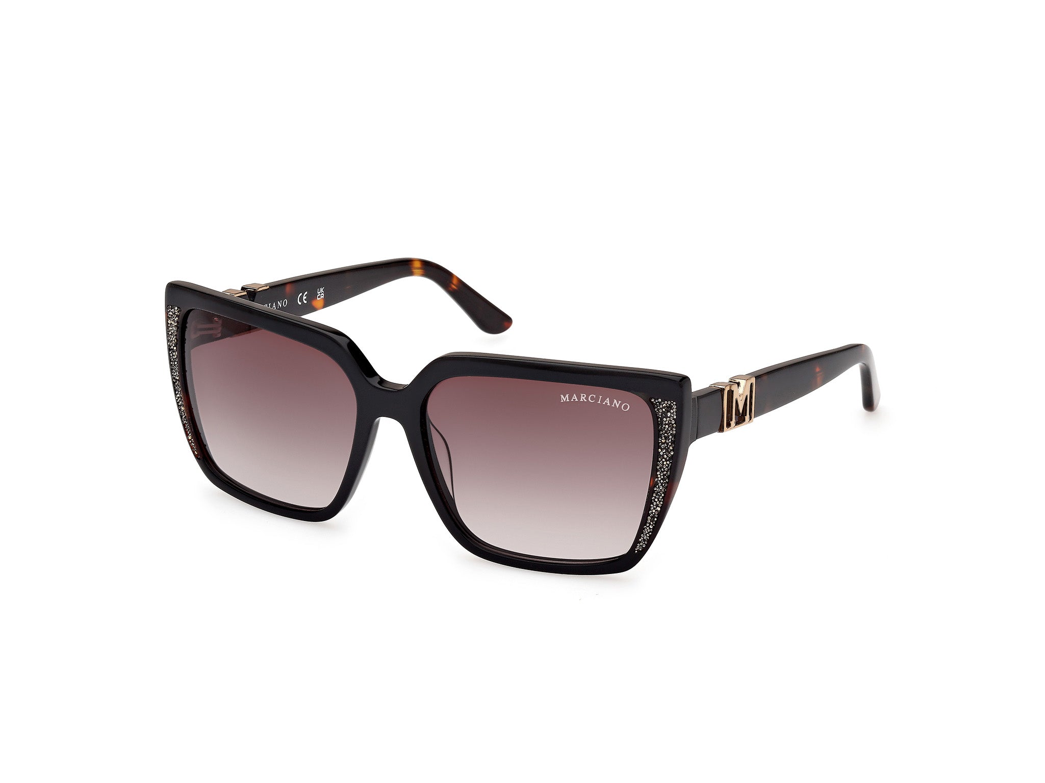 0889214509369 - Damen GM00012 05B Gläser SONNENBRILLEN Acetat Schwarz Rauch Quadratisch Normal