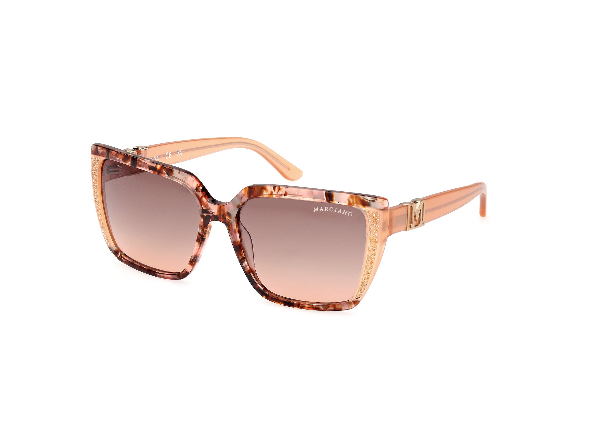 0889214509376 - Damen GM00012 44F Gläser SONNENBRILLEN Acetat Orange Braun Quadratisch Normal