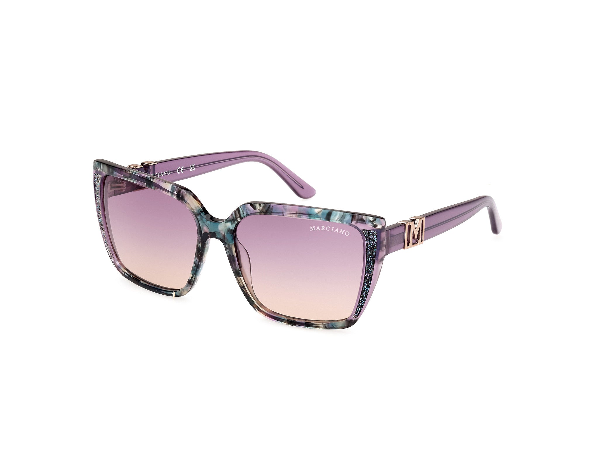 0889214509390 - Damen GM00012 83Z Gläser SONNENBRILLEN Acetat Violett Violett Quadratisch Normal