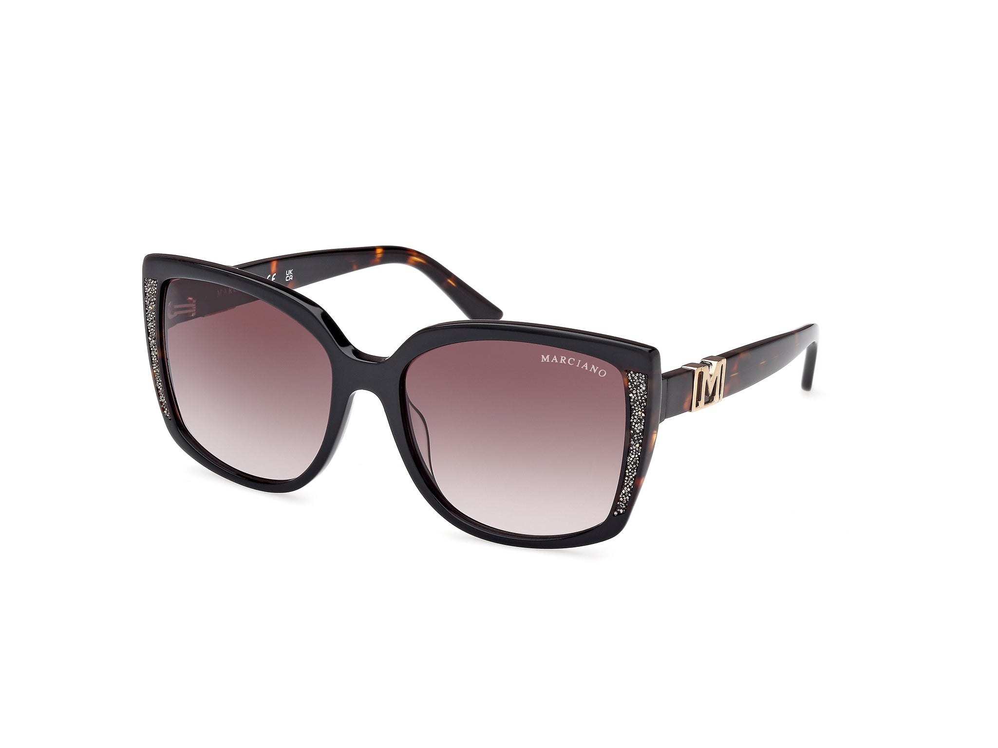 0889214509413 - Damen GM00013 05B Gläser SONNENBRILLEN Acetat Schwarz Rauch Quadratisch Normal