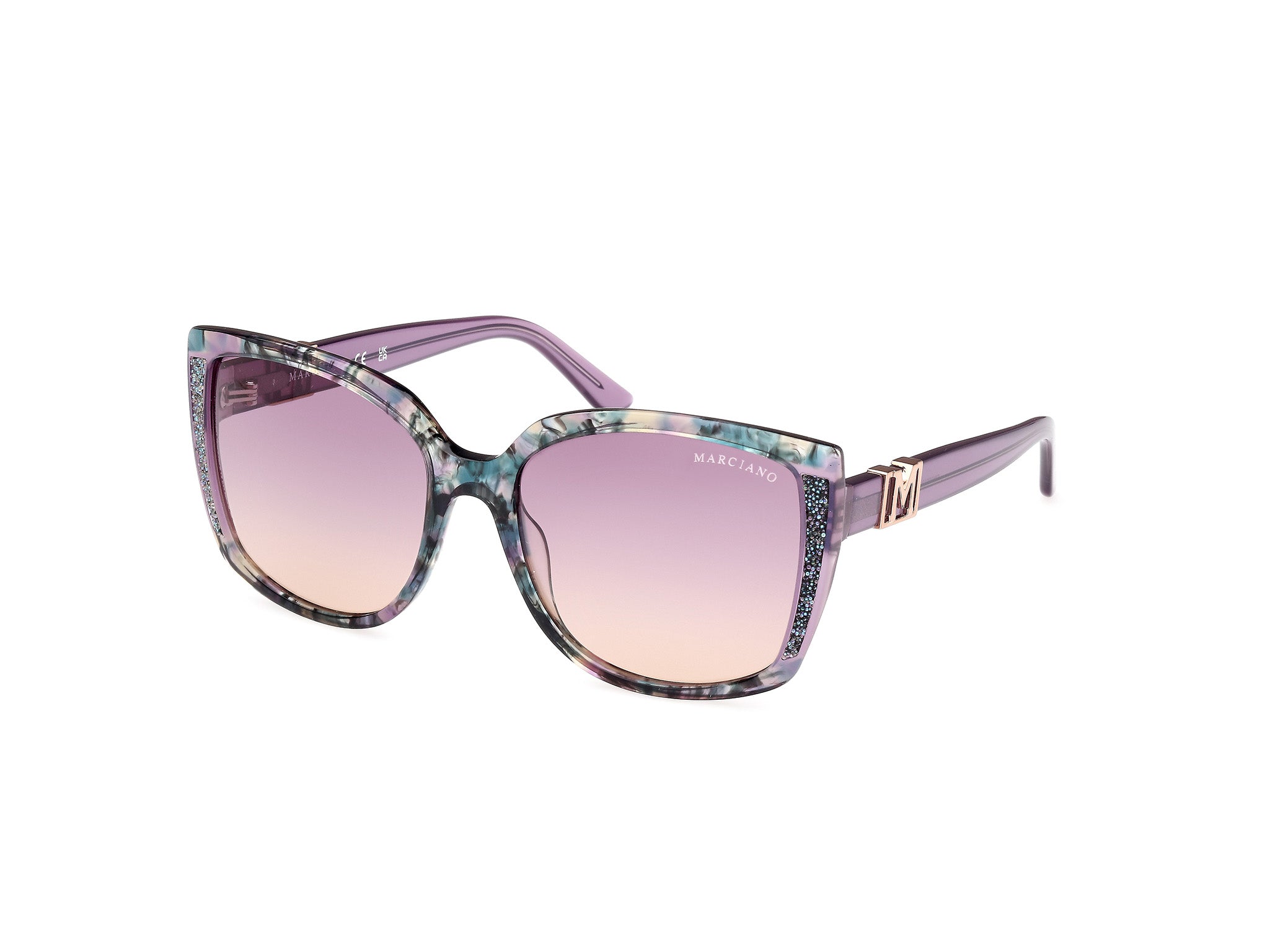 0889214509444 - Damen GM00013 83Z Gläser SONNENBRILLEN Acetat Violett Violett Quadratisch Normal