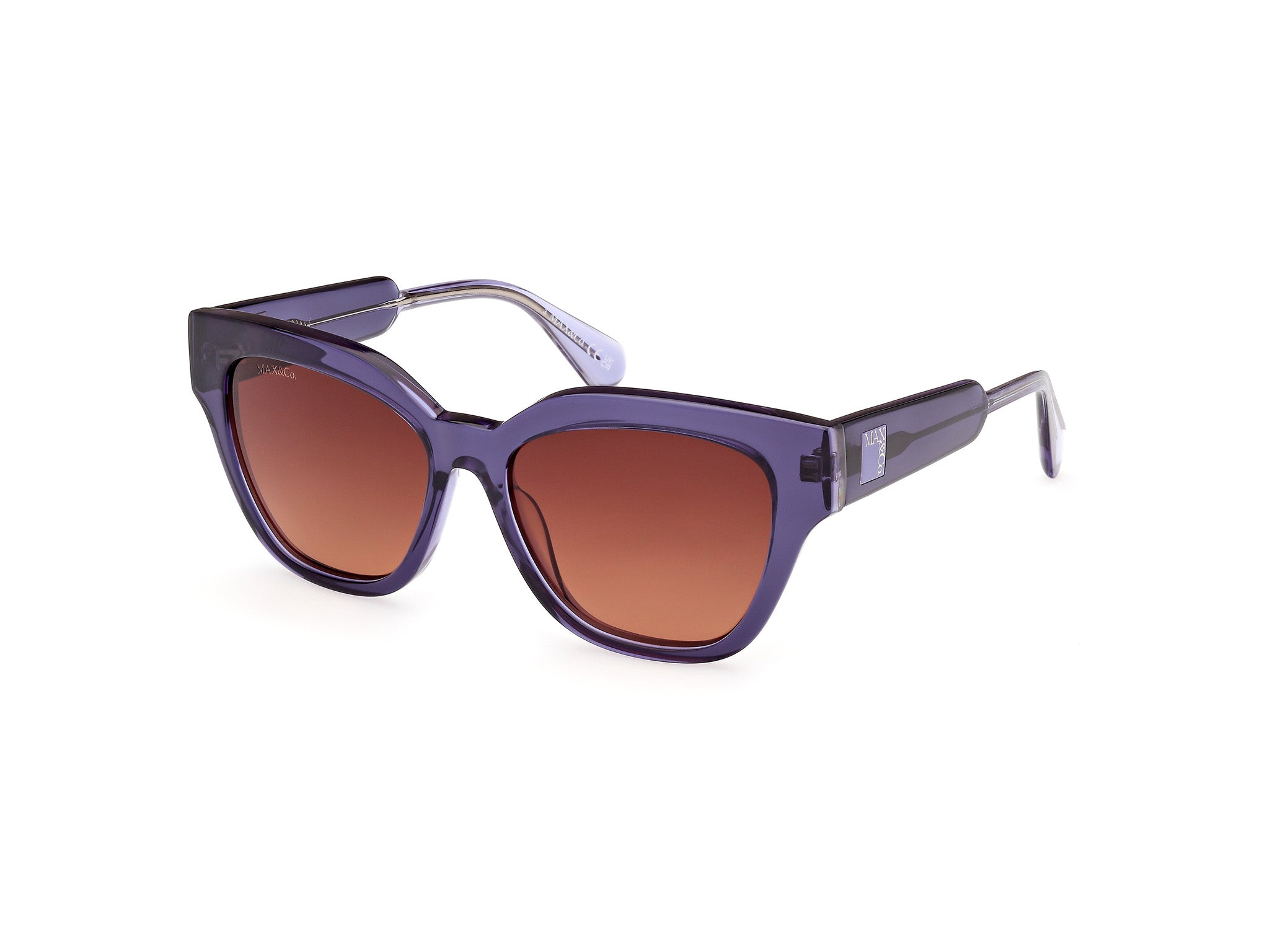 0889214509697 - Damen MO0106 83F Gläser SONNENBRILLEN Acetat Violett Braun Geometrisch Normal