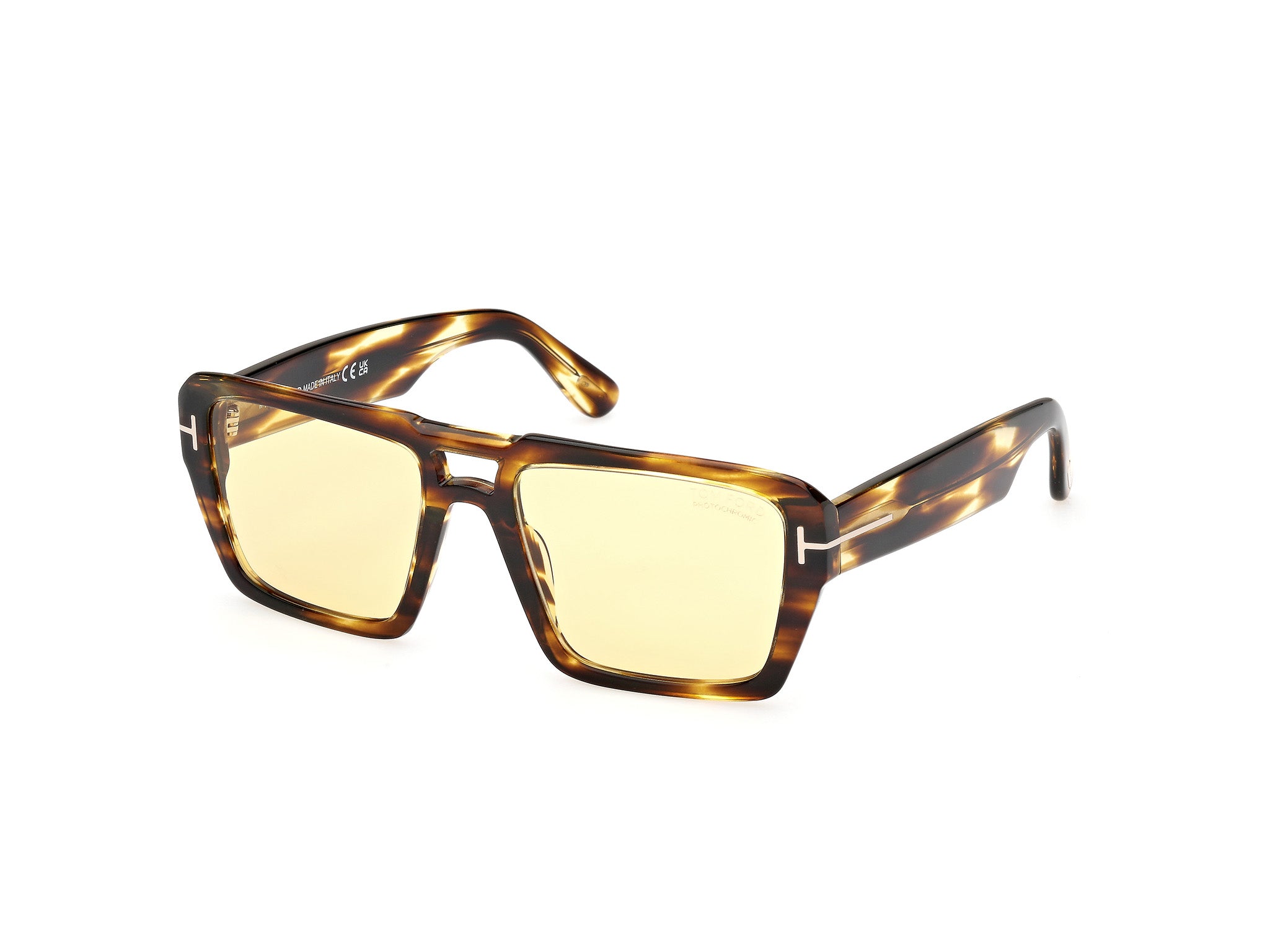 0889214520425 - TOM FORD Herren FT1153 REDFORD 52E Gläser SONNENBRILLEN Acetat Marrone Marrone Quadratisch Photochromatisch