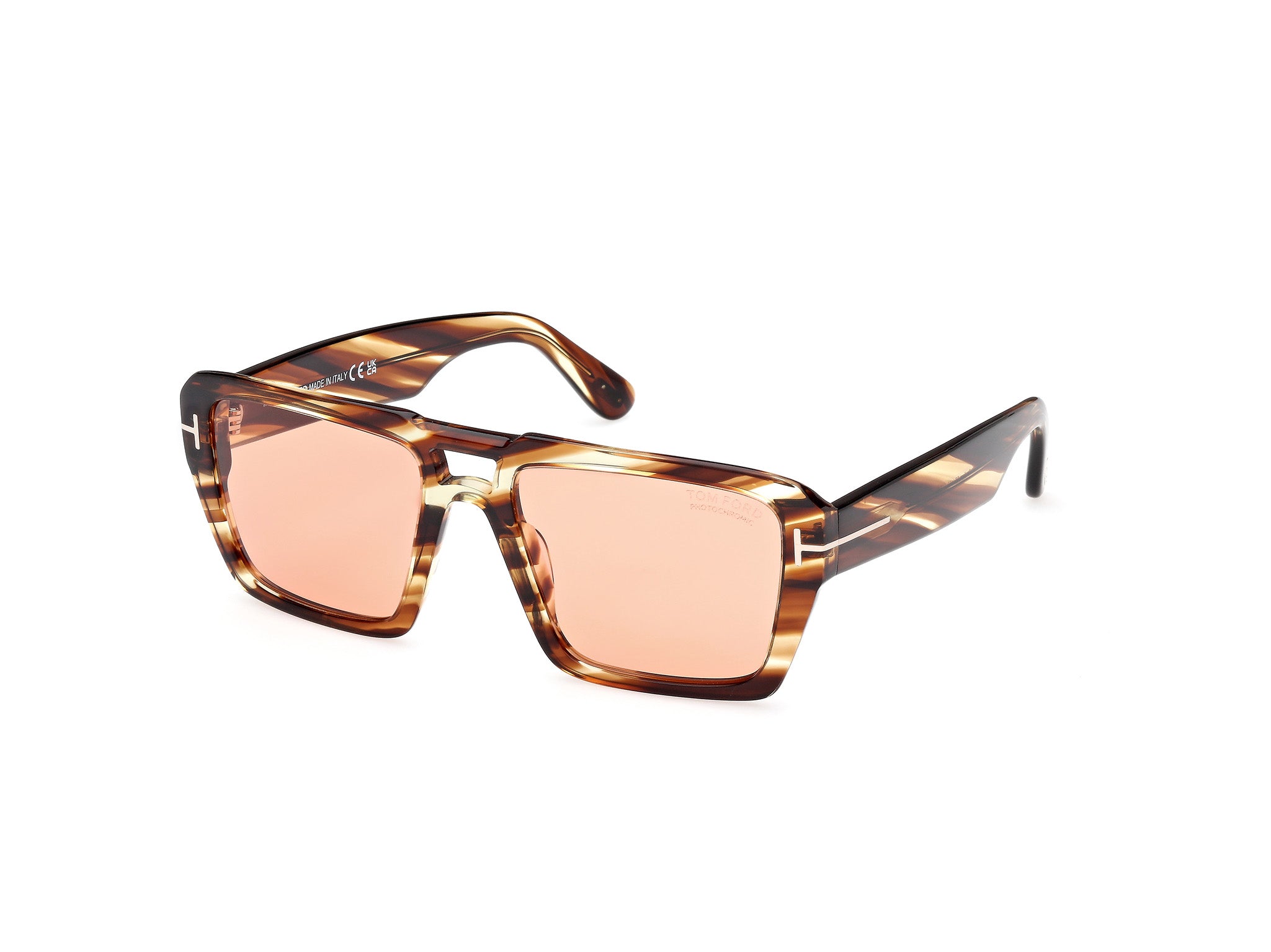 0889214520432 - TOM FORD Herren FT1153 REDFORD 55E Gläser SONNENBRILLEN Acetat Havanna Braun Quadratisch Photochromatisch