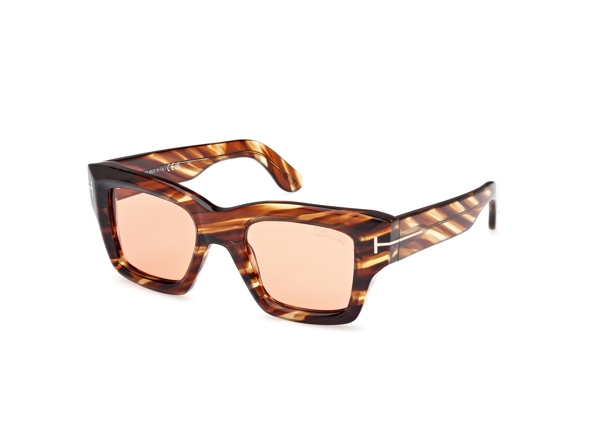 0889214520470 - TOM FORD Herren FT1154 ILIAS 55E Gläser SONNENBRILLEN Acetat Havanna Braun Quadratisch Photochromatisch