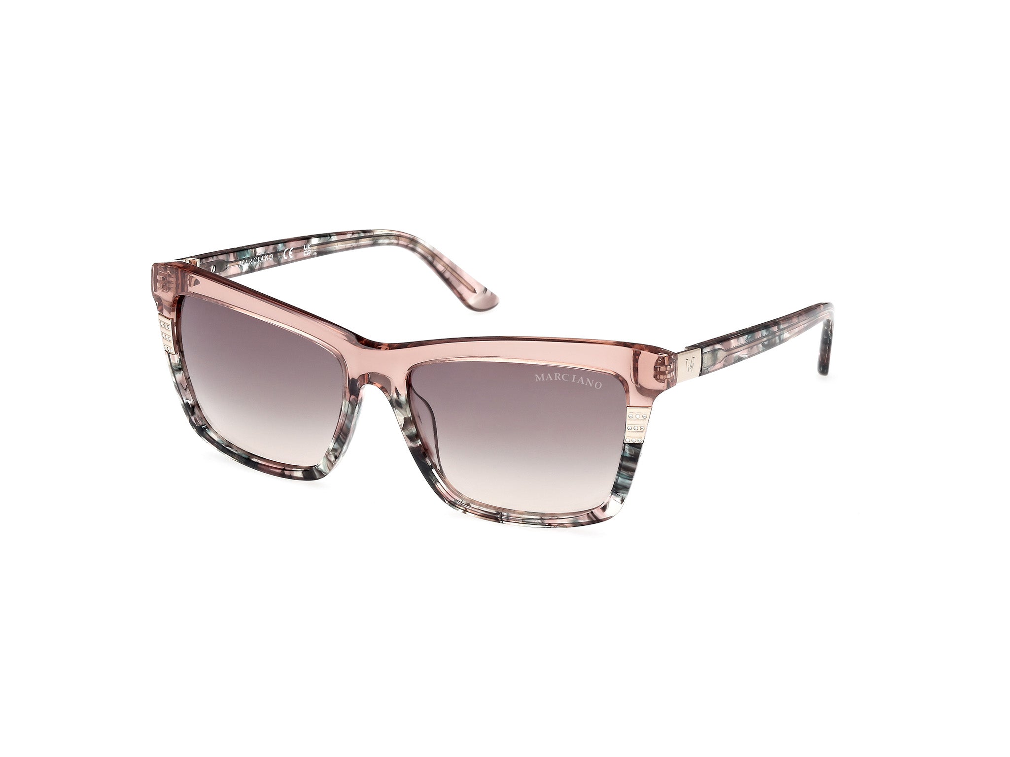 0889214520562 - Damen GM00010 53P Gläser SONNENBRILLEN Acetat Havanna Grün Quadratisch Normal