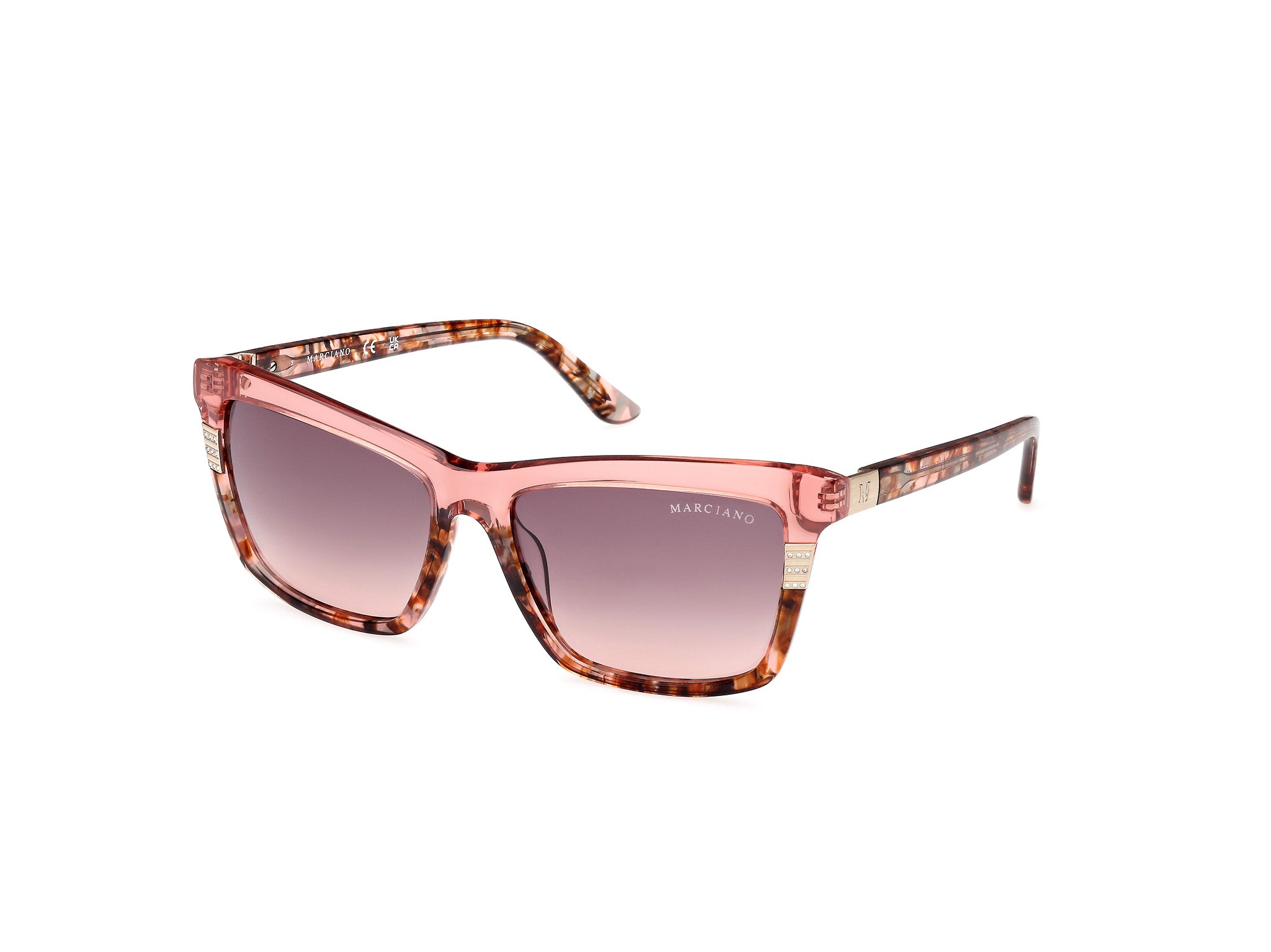 0889214520579 - Damen GM00010 74F Gläser SONNENBRILLEN Acetat Rosa Braun Quadratisch Normal