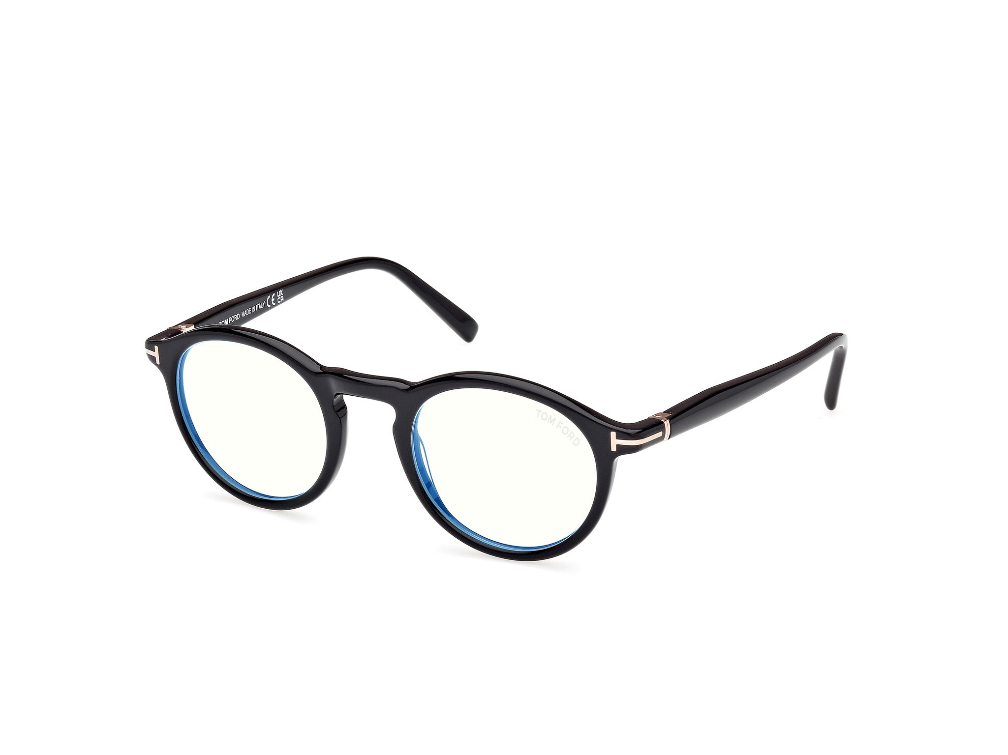 0889214522474 - TOM FORD Herren FT5979-B 1 Rahmen von BRILLEN Acetat Schwarz  Rund Normal