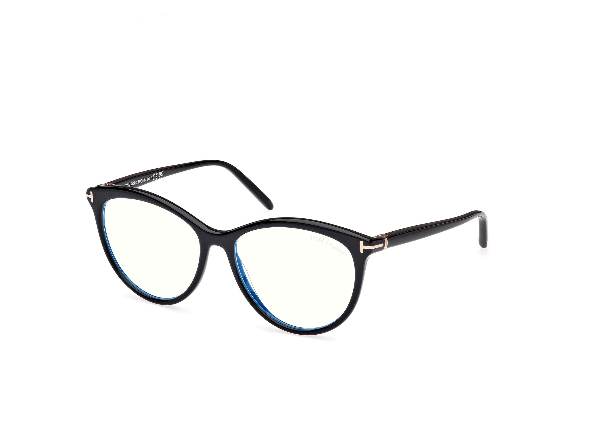 0889214522856 - TOM FORD Damen FT5990-B 1 Rahmen von BRILLEN Acetat Schwarz  Rund Normal