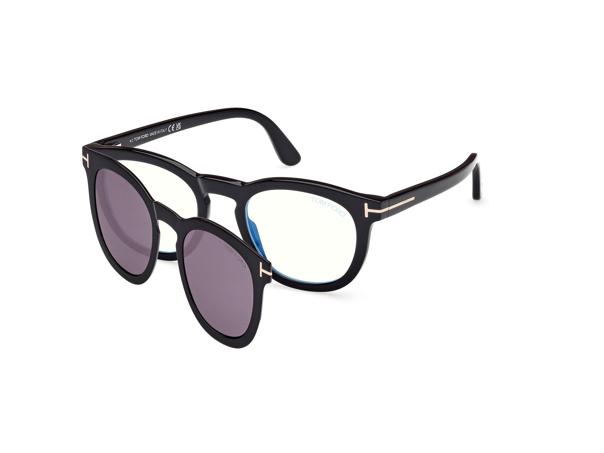 0889214522979 - TOM FORD Herren FT5993-B 1 Rahmen von BRILLEN Acetat Schwarz  Rund Normal