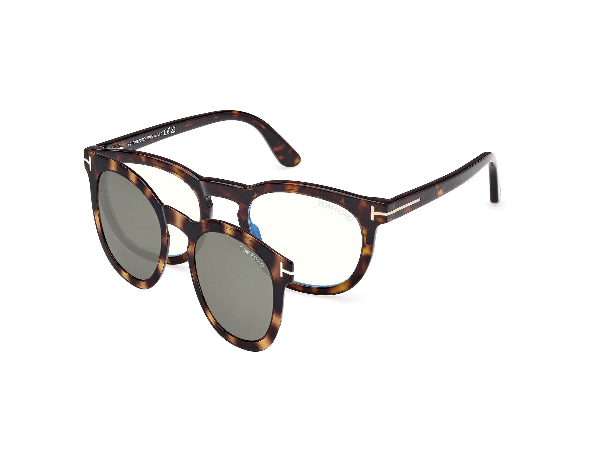 0889214522993 - TOM FORD Herren FT5993-B 52 Rahmen von BRILLEN Acetat Havanna  Rund Normal