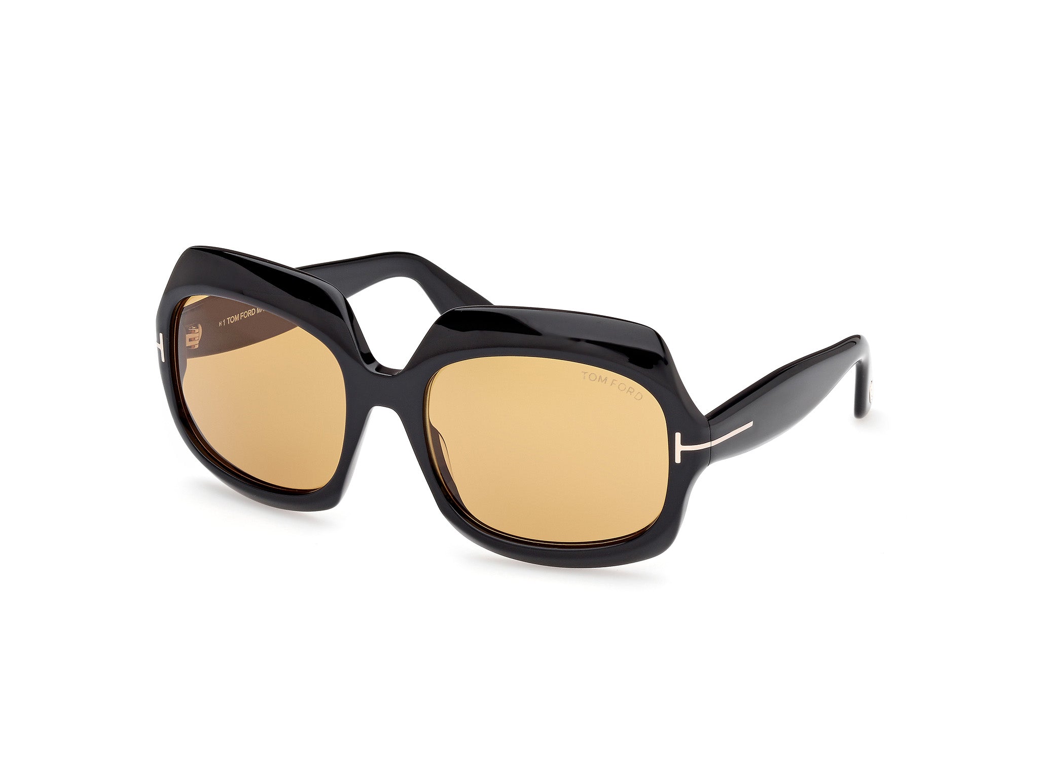 0889214524911 - TOM FORD Damen FT1155 REN 01E Gläser SONNENBRILLEN Acetat Schwarz Braun Geometrisch Normal