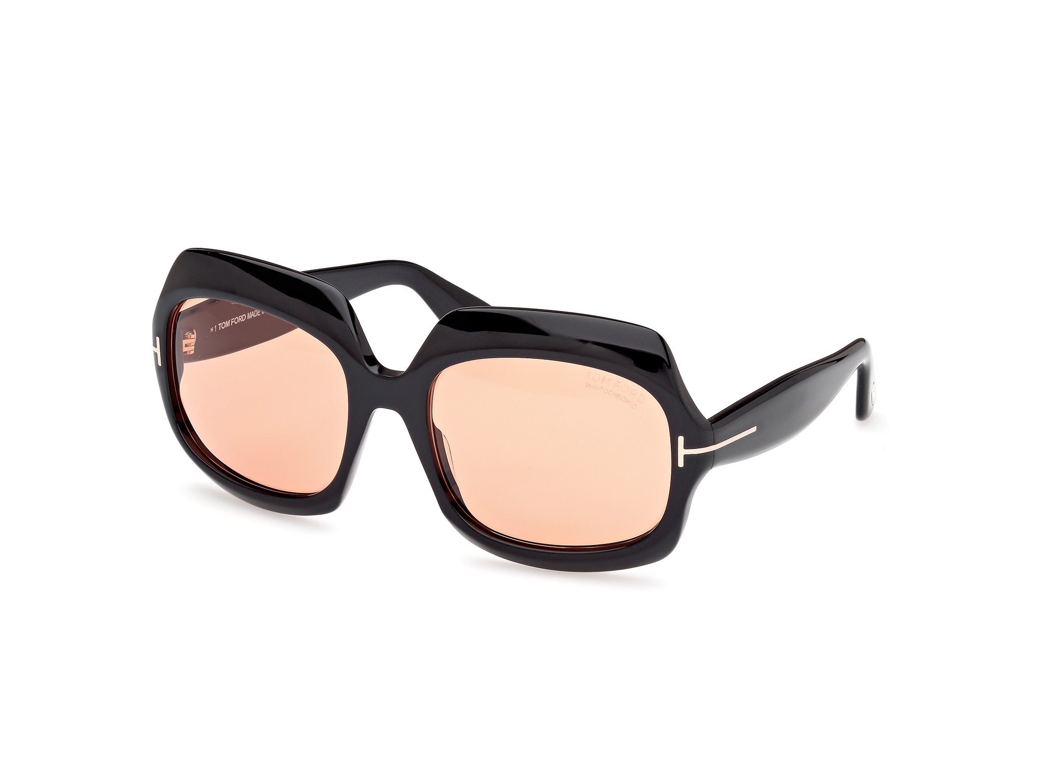 0889214524928 - TOM FORD Damen FT1155 REN 05E Gläser SONNENBRILLEN Acetat Schwarz Braun Geometrisch Photochromatisch