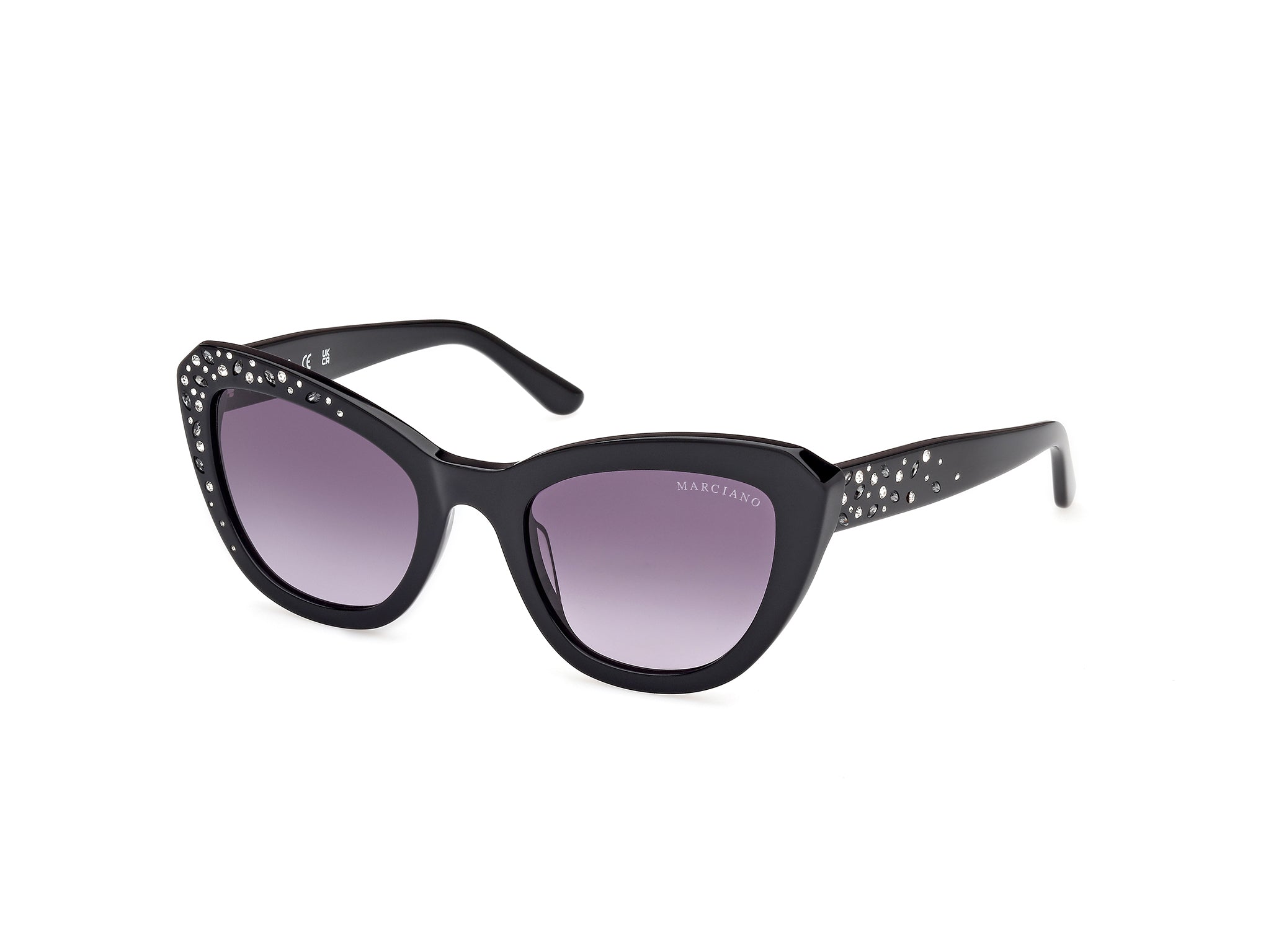 0889214529367 - Damen GM00016 01B Gläser SONNENBRILLEN Acetat Schwarz Rauch Cat Eye Normal