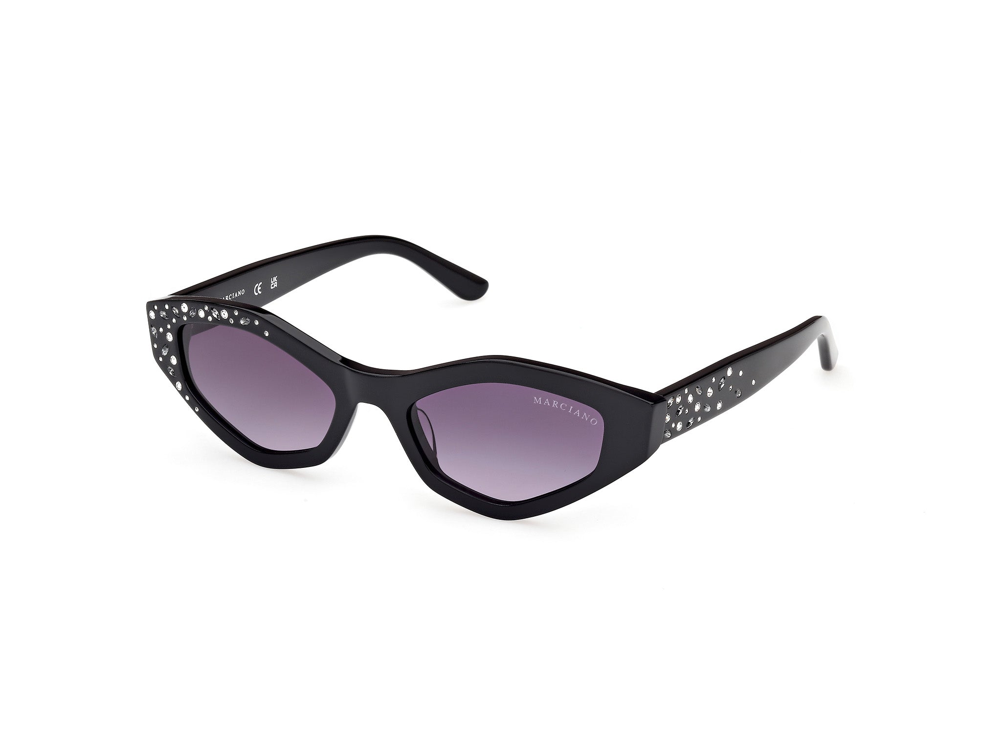 0889214529404 - Damen GM00017 01B Gläser SONNENBRILLEN Acetat Schwarz Rauch Geometrisch Normal