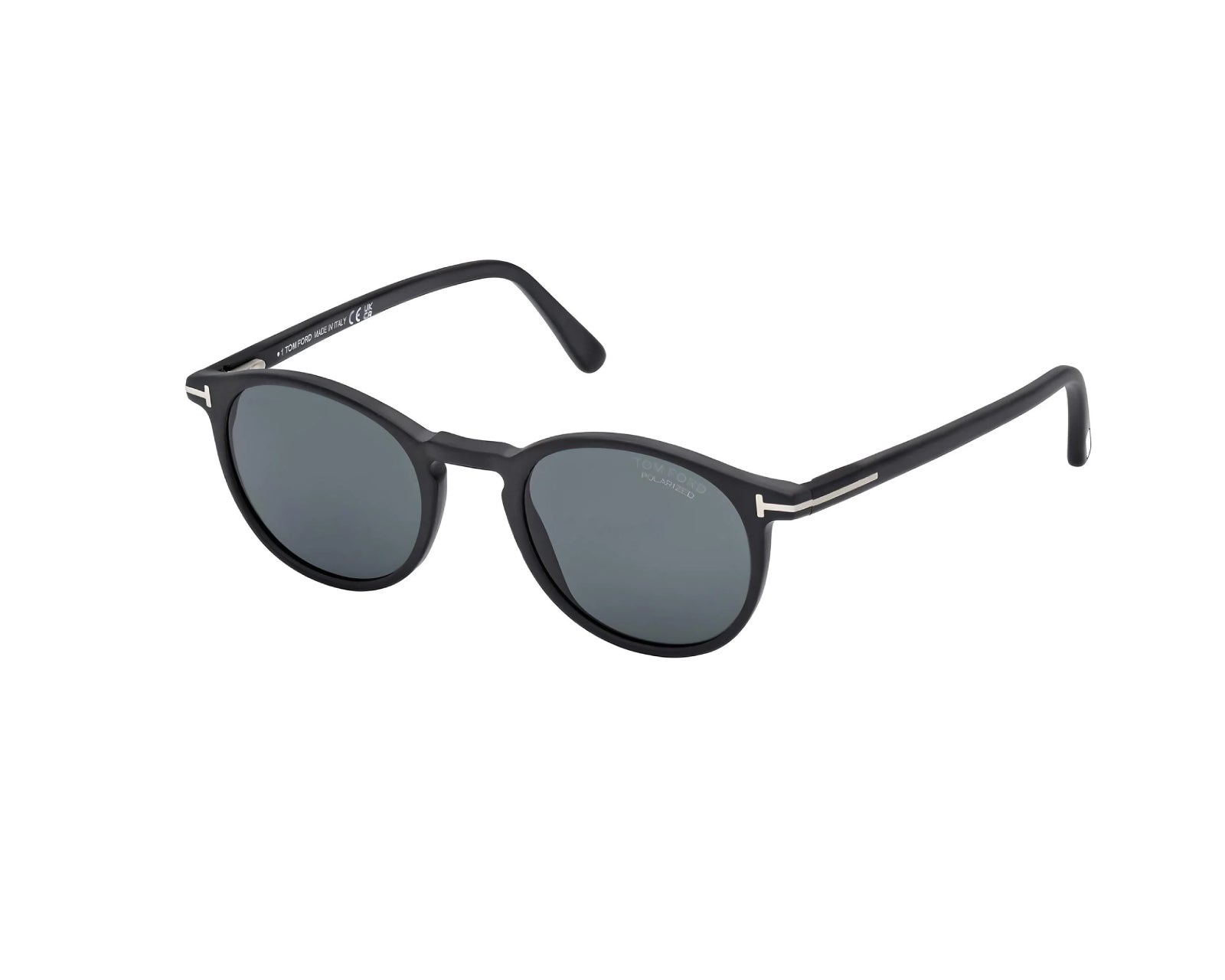 0889214531711 - TOM FORD Herren FT0539 ANDREA-02 02V Gläser SONNENBRILLEN Acetat Schwarz Blau Rund Polarisiert