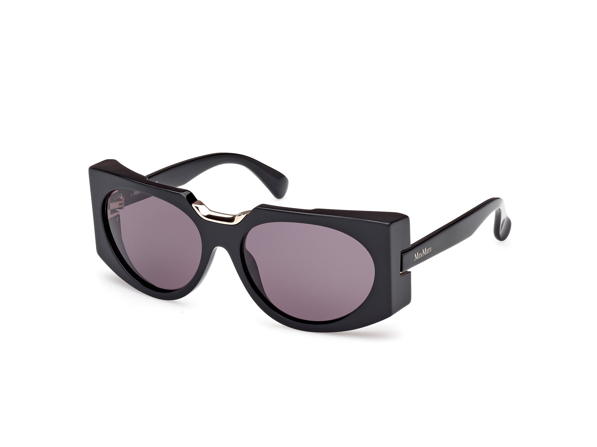 0889214532282 - Damen MM0123 SPARK5 01A Gläser SONNENBRILLEN Acetat Schwarz Rauch Rund Normal