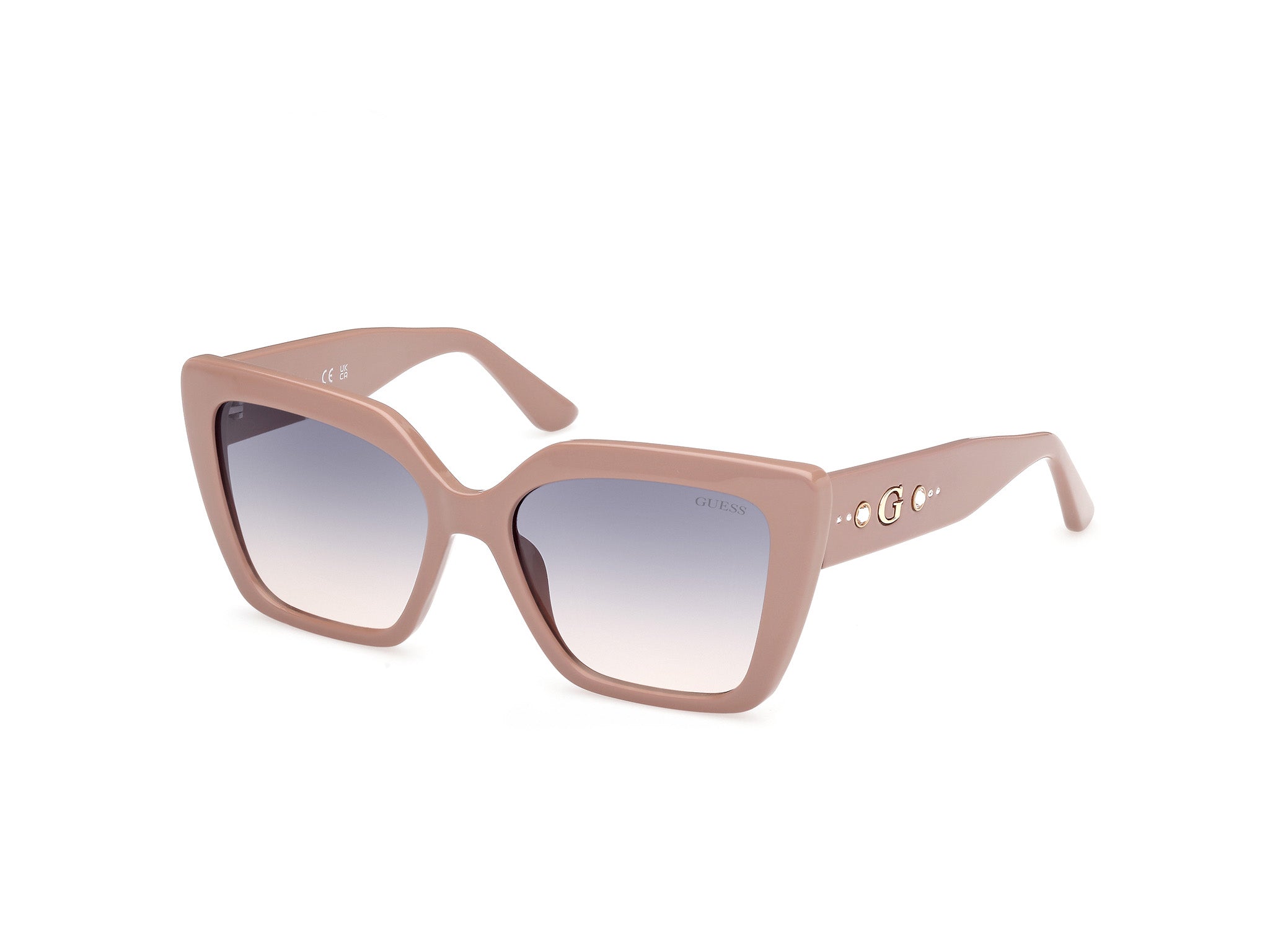 0889214535306 - Damen GU00162 57W Gläser SONNENBRILLEN Injiziert Beige Blau Schmetterling Normal