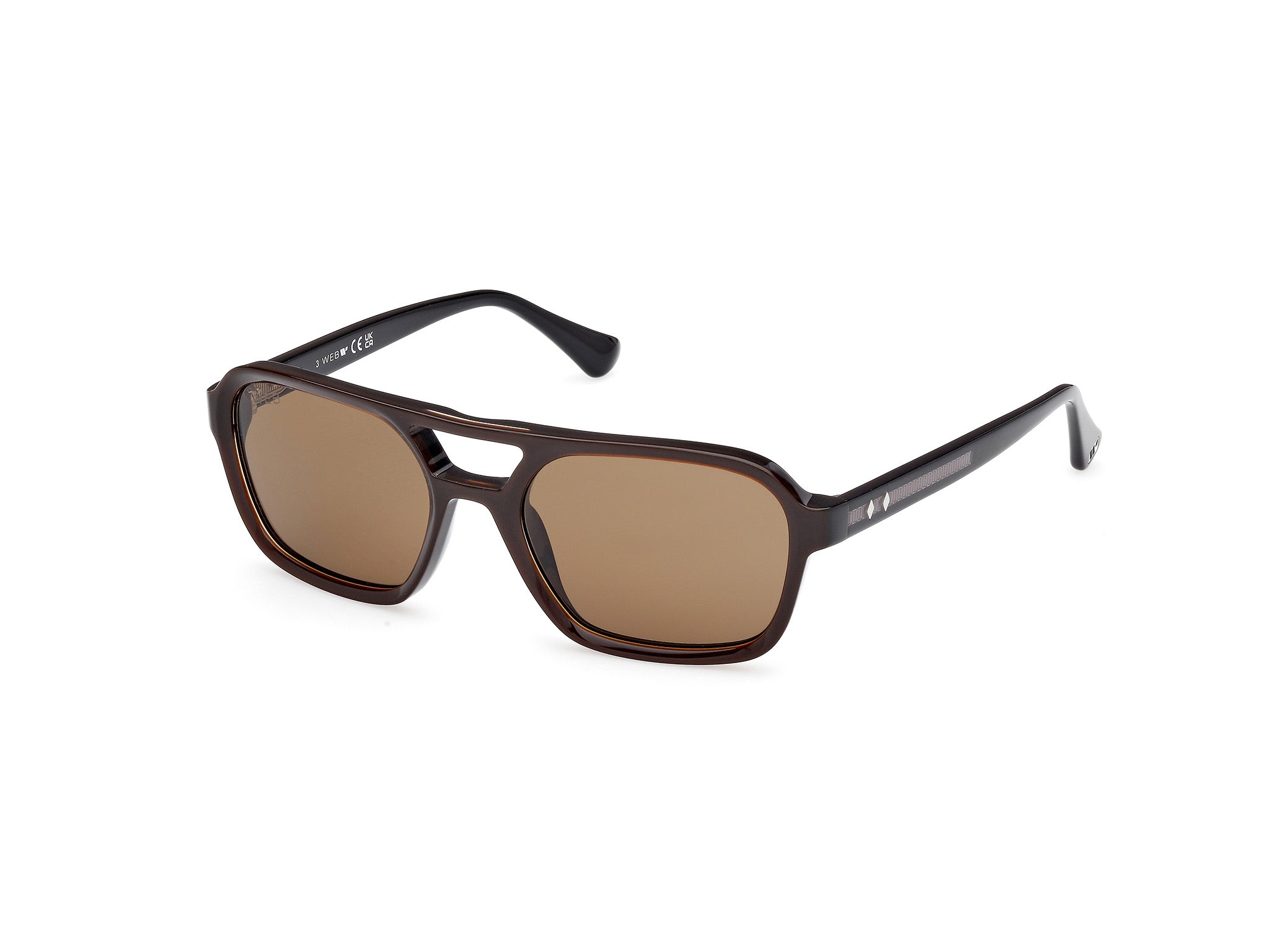 0889214538321 - Herren WE0376 50E Gläser SONNENBRILLEN Acetat Braun Braun Quadratisch Normal