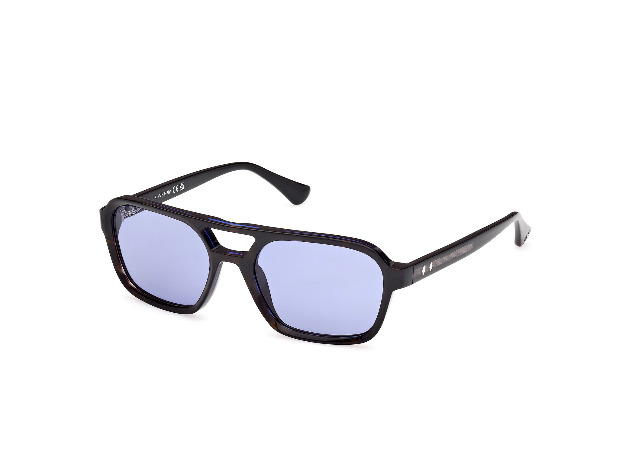 0889214538338 - Herren WE0376 56V Gläser SONNENBRILLEN Acetat Havanna Blau Quadratisch Normal