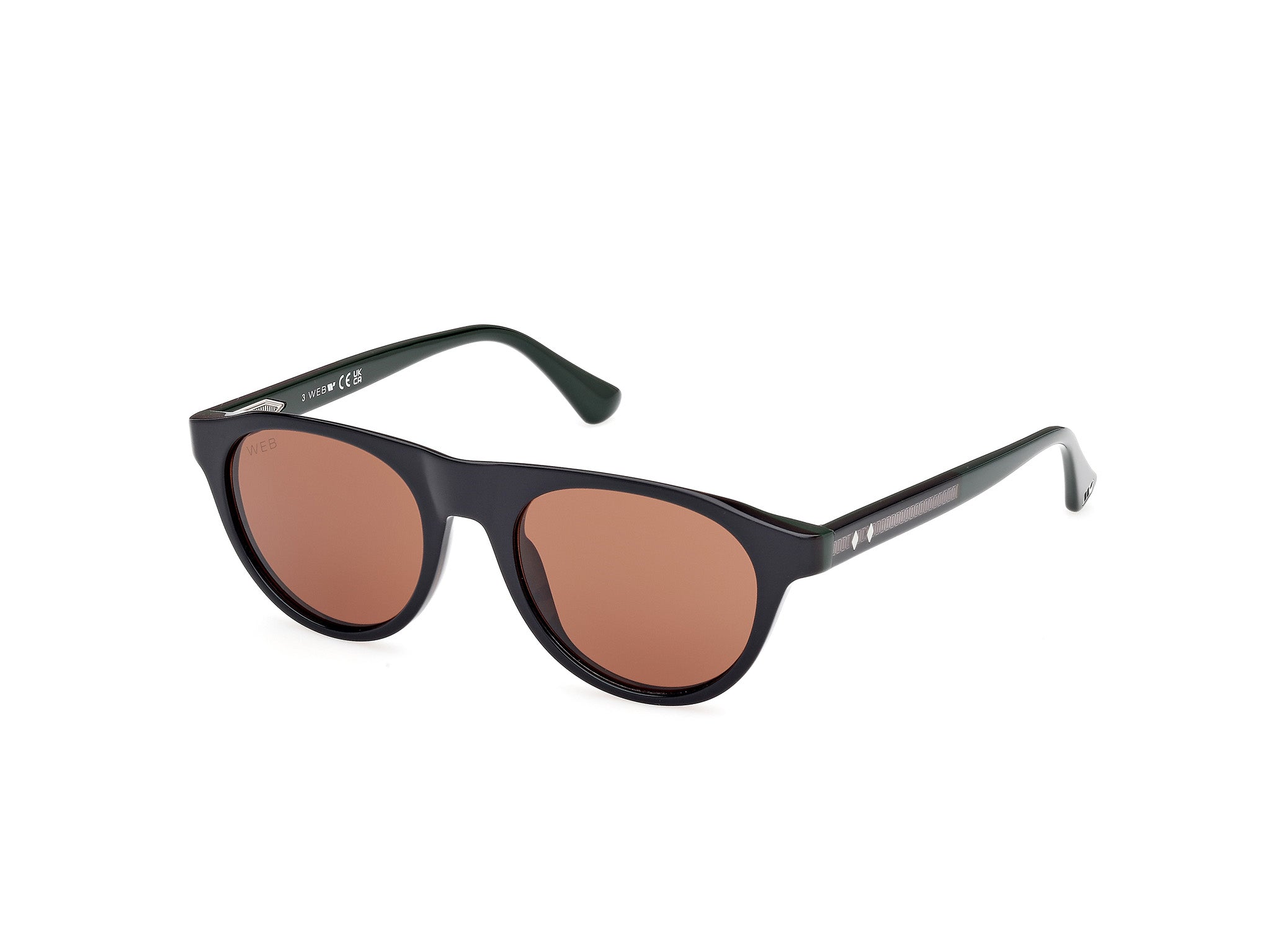 0889214538383 - Herren WE0377 98E Gläser SONNENBRILLEN Acetat Grün Braun Pilot Normal