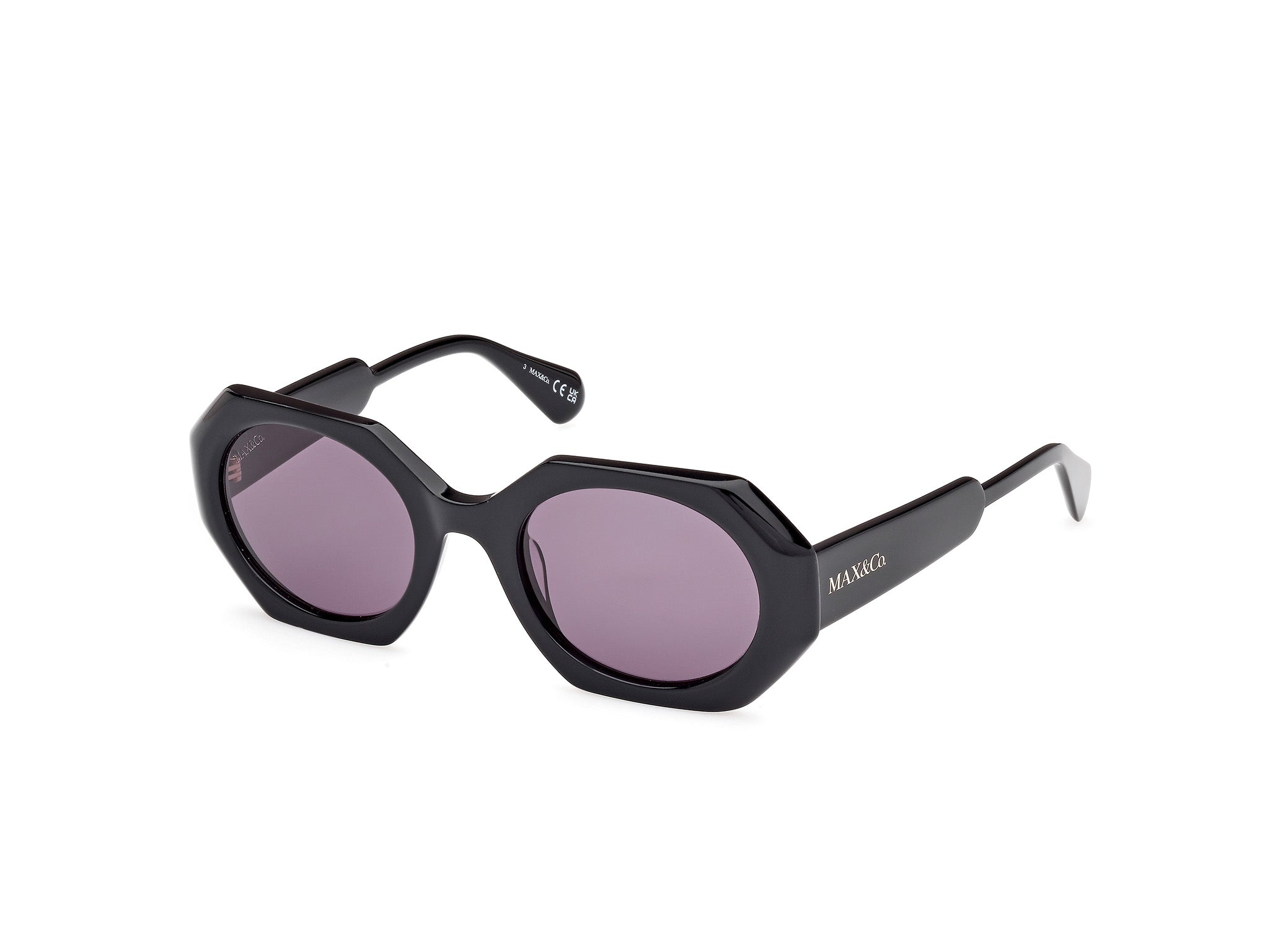 0889214539076 - Damen MO0115 01A Gläser SONNENBRILLEN Acetat Schwarz Rauch Geometrisch Normal