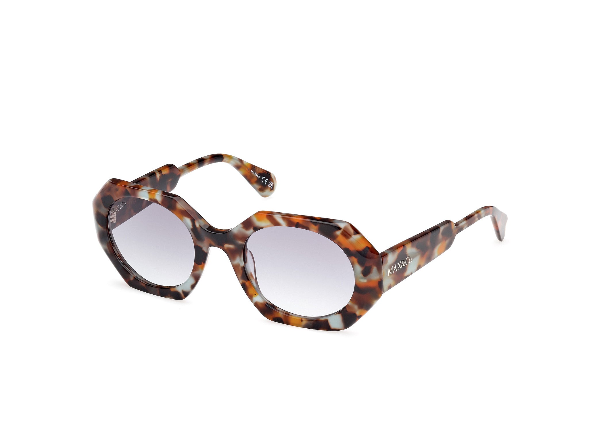 0889214539090 - Damen MO0115 55B Gläser SONNENBRILLEN Acetat Havanna Rauch Geometrisch Normal