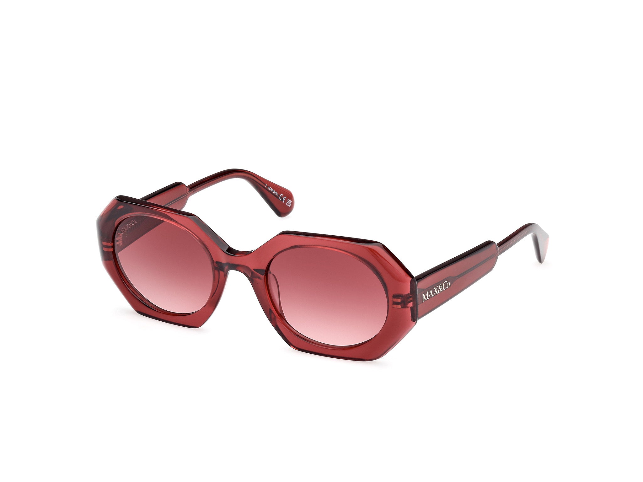 0889214539106 - Damen MO0115 69T Gläser SONNENBRILLEN Acetat Bordeaux Bordeaux Geometrisch Normal