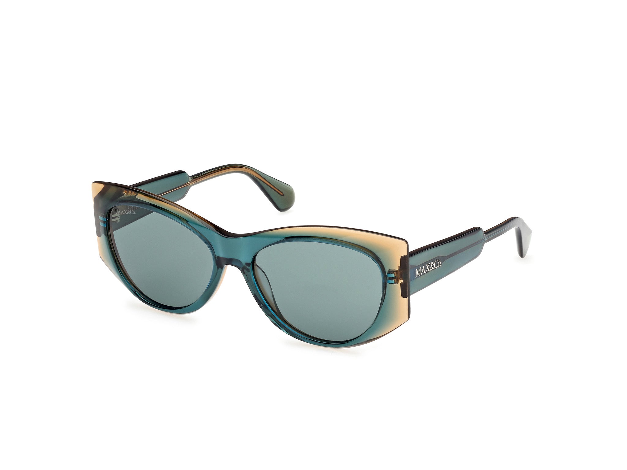 0889214539144 - Damen MO0116 98N Gläser SONNENBRILLEN Acetat Grün Grün Rund Normal