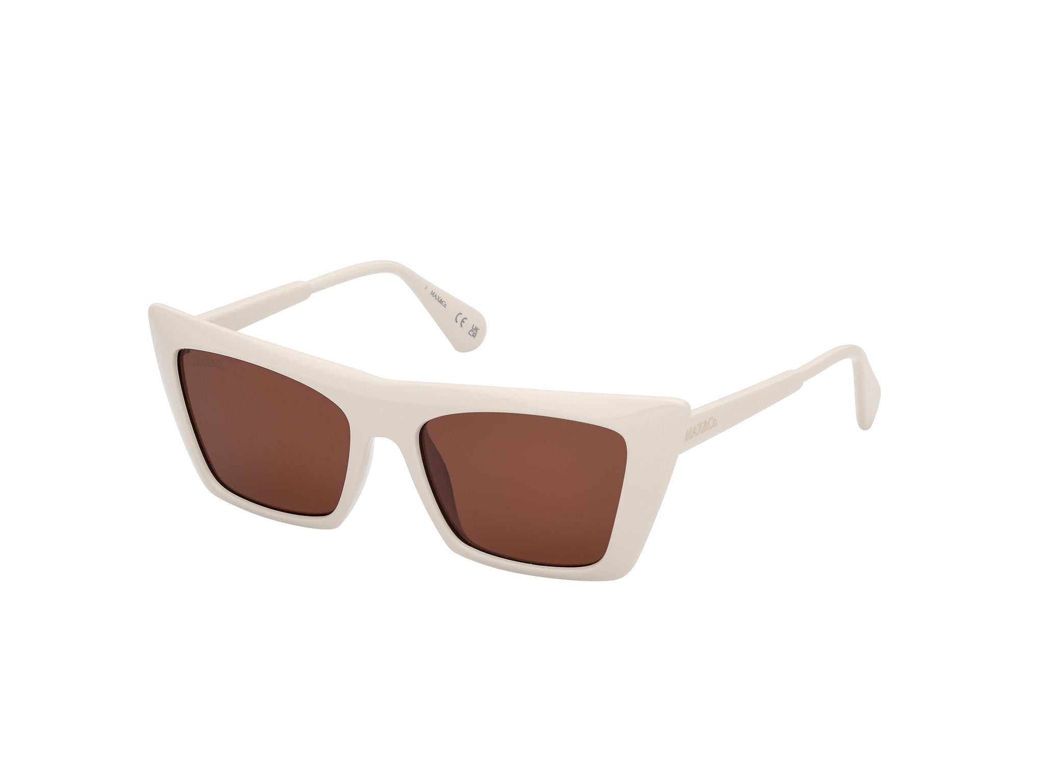 0889214539380 - Damen MO0122 25E Gläser SONNENBRILLEN Injiziert Elfenbein Braun Cat Eye Normal