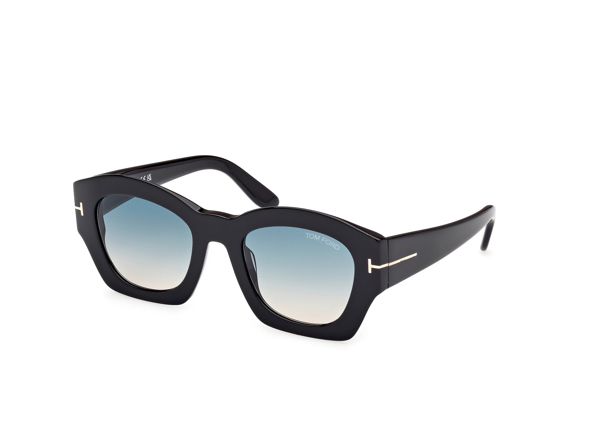 0889214542120 - TOM FORD Damen FT1083 GUILLIANA 01P Gläser SONNENBRILLEN Acetat Schwarz Grün Geometrisch Normal