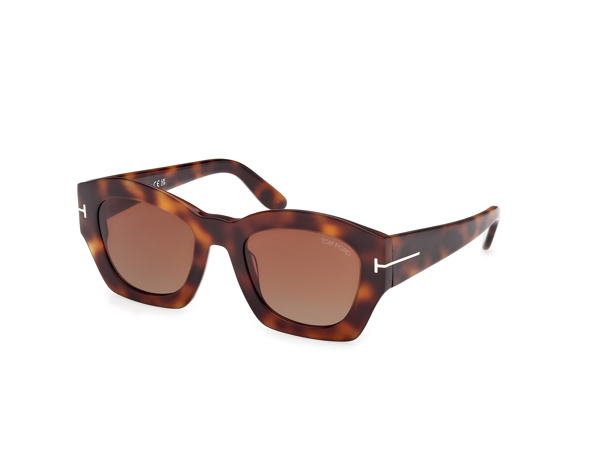 0889214542137 - TOM FORD Damen FT1083 GUILLIANA 53F Gläser SONNENBRILLEN Acetat Havanna Braun Geometrisch Normal