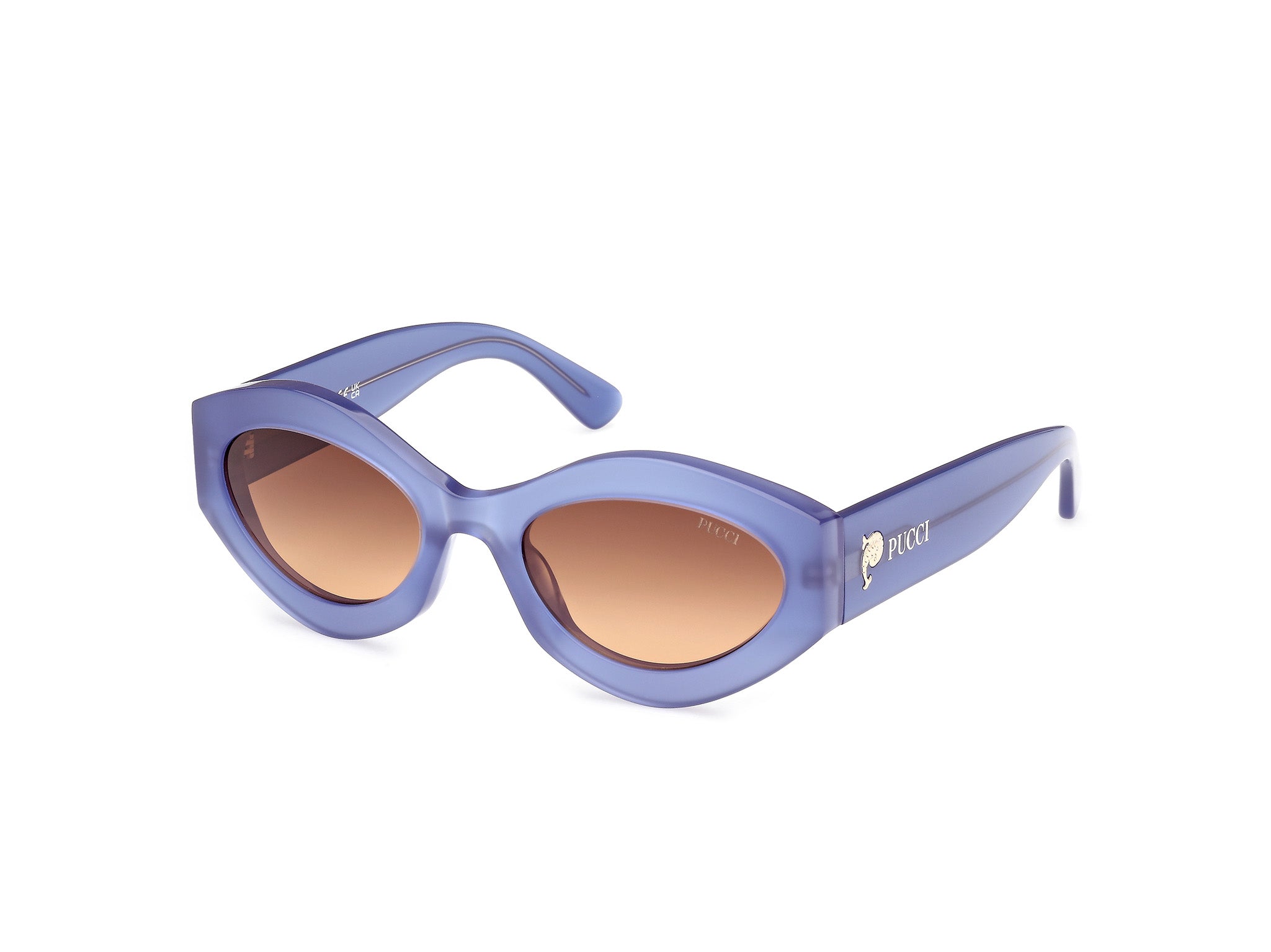 0889214548023 - Emilio Pucci Damen EP0227 90F Gläser SONNENBRILLEN Acetat Blau Braun Geometrisch Normal