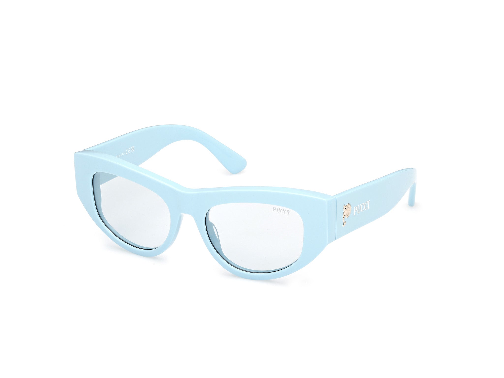 0889214548054 - Emilio Pucci Damen EP0228 84V Gläser SONNENBRILLEN Acetat Hellblau Blau Geometrisch Normal