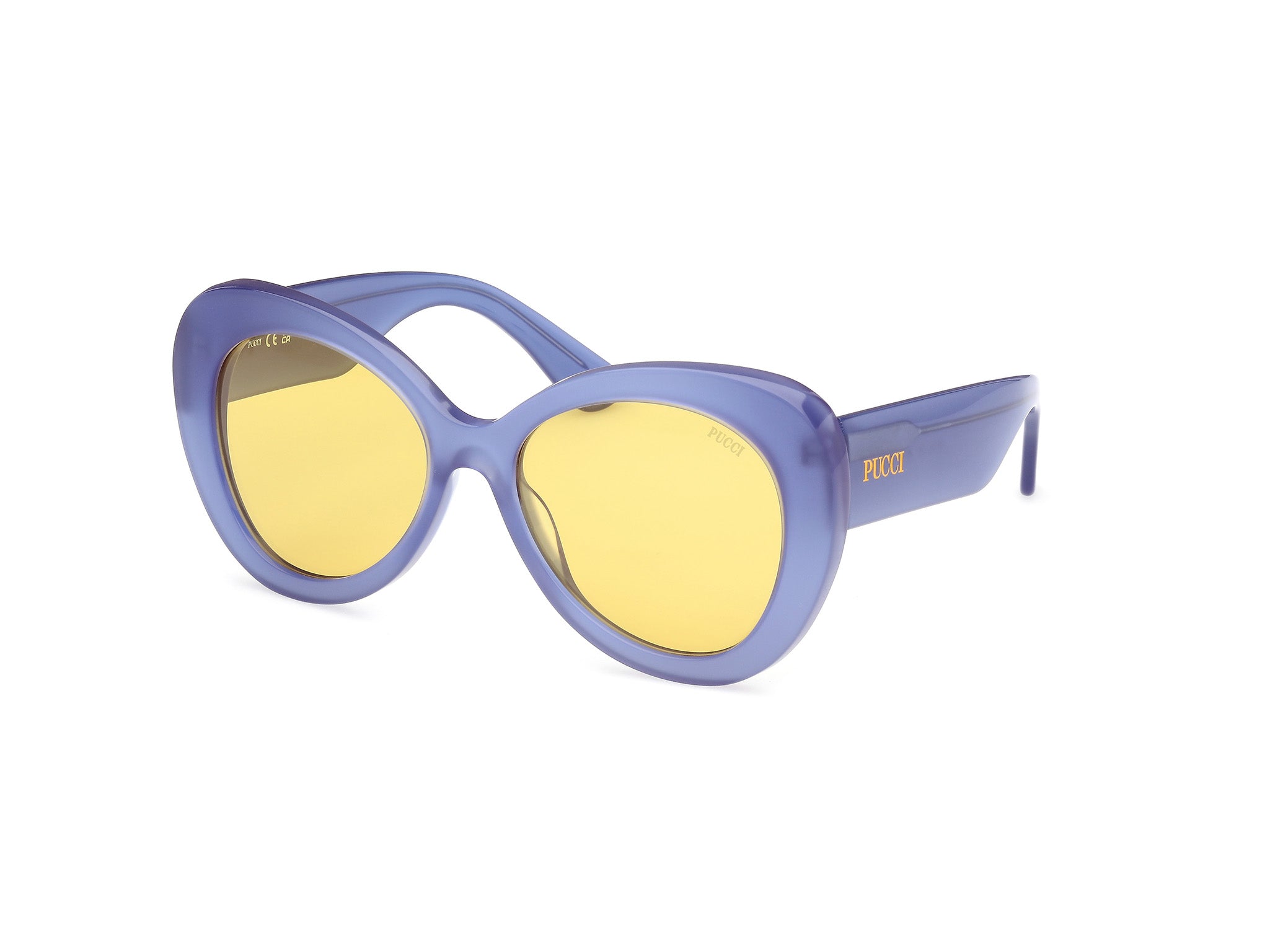 0889214548214 - Emilio Pucci Damen EP0232 90E Gläser SONNENBRILLEN Acetat Blau Braun Rund Normal