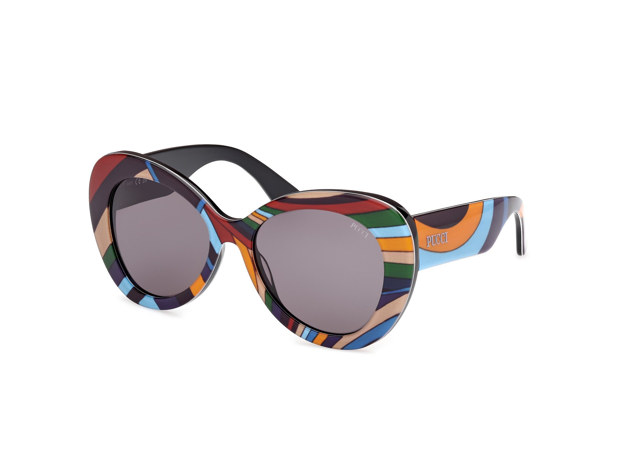 0889214548221 - Emilio Pucci Damen EP0232 99A Gläser SONNENBRILLEN Acetat Fantasie Rauch Rund Normal