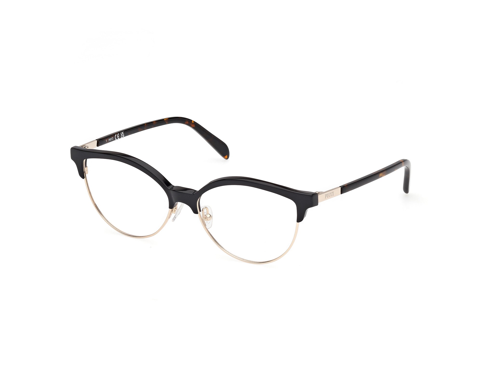 0889214548320 - Emilio Pucci Damen EP5259 001 Rahmen von BRILLEN Acetat Schwarz  Rund Normal