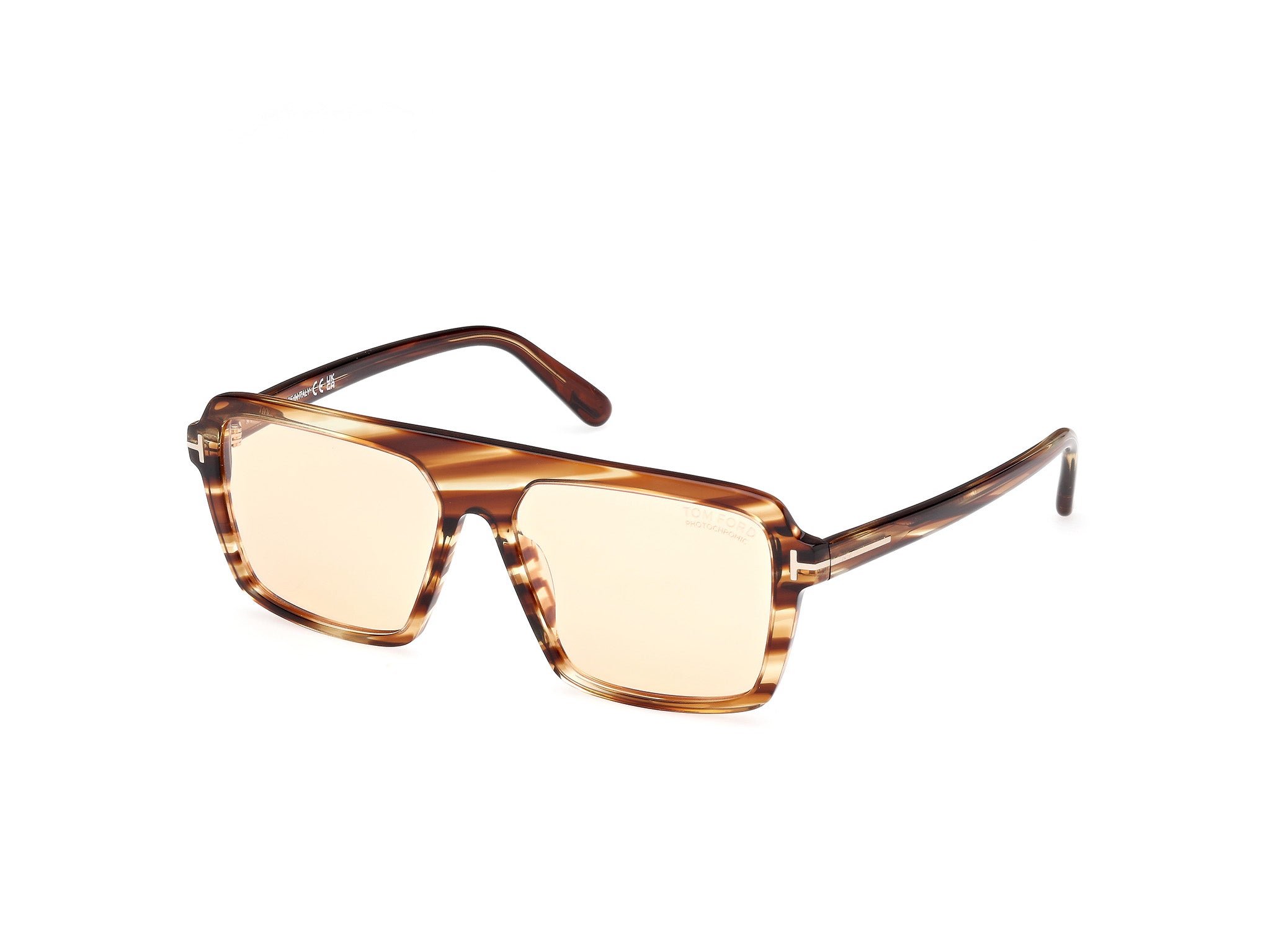 0889214548900 - TOM FORD Herren FT1176 VINCENT 53E Gläser SONNENBRILLEN Acetat Havanna Braun Pilot Photochromatisch