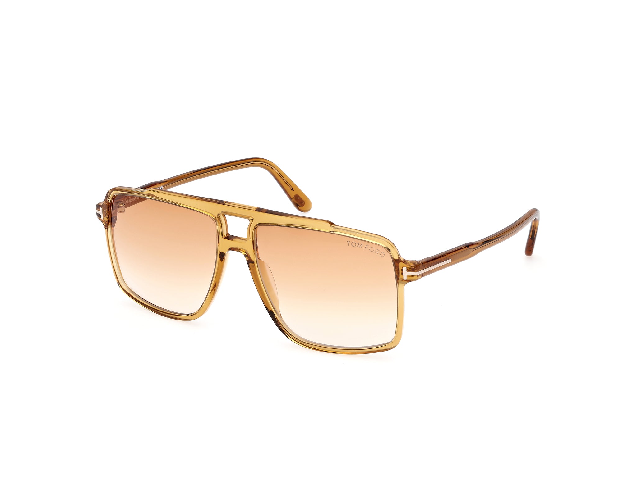 0889214548931 - TOM FORD Herren FT1177 KEMP 39F Gläser SONNENBRILLEN Acetat Gelb Braun Quadratisch Normal