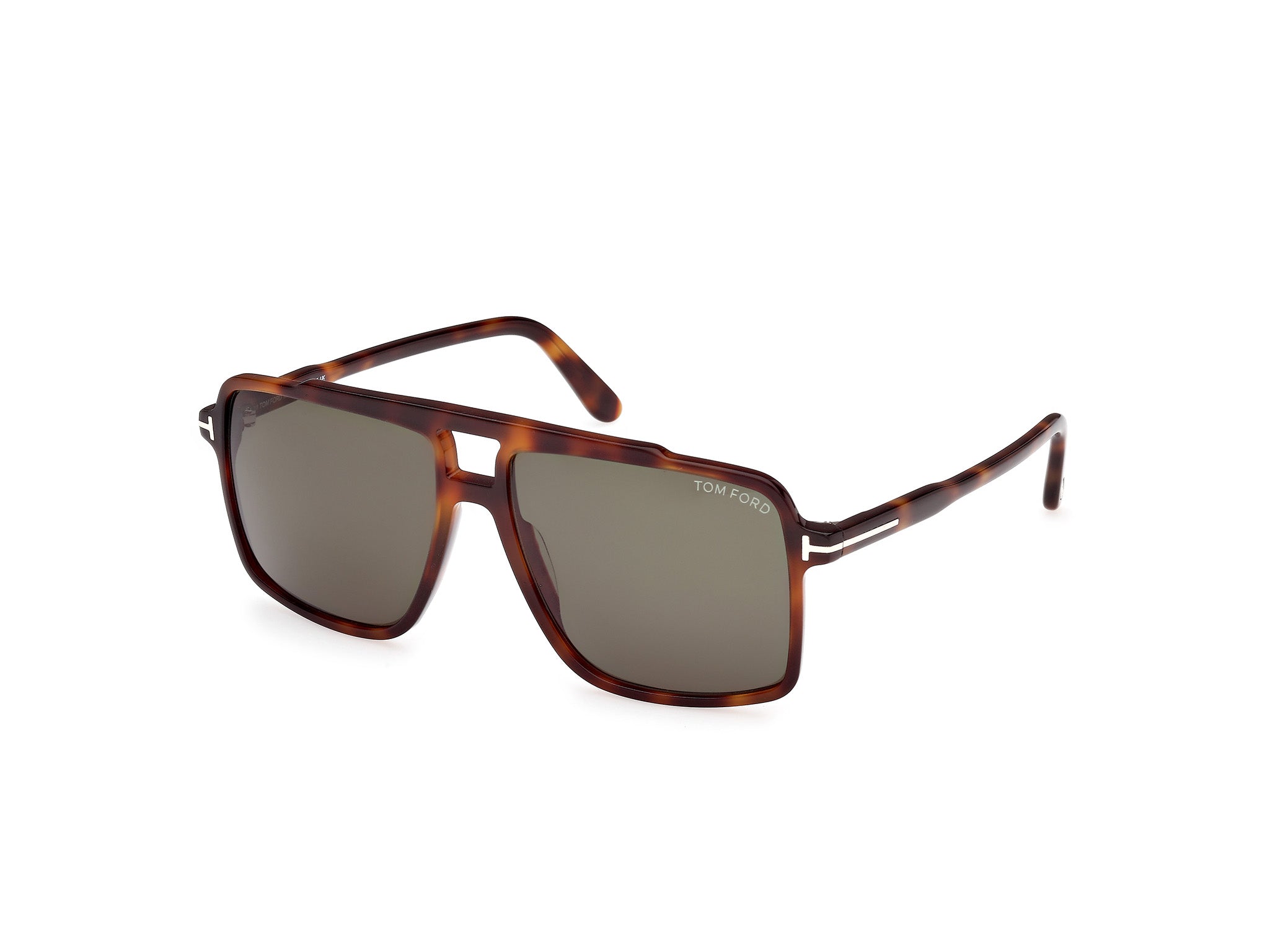 0889214548955 - TOM FORD Herren FT1177 KEMP 53N Gläser SONNENBRILLEN Acetat Havanna Grün Quadratisch Normal