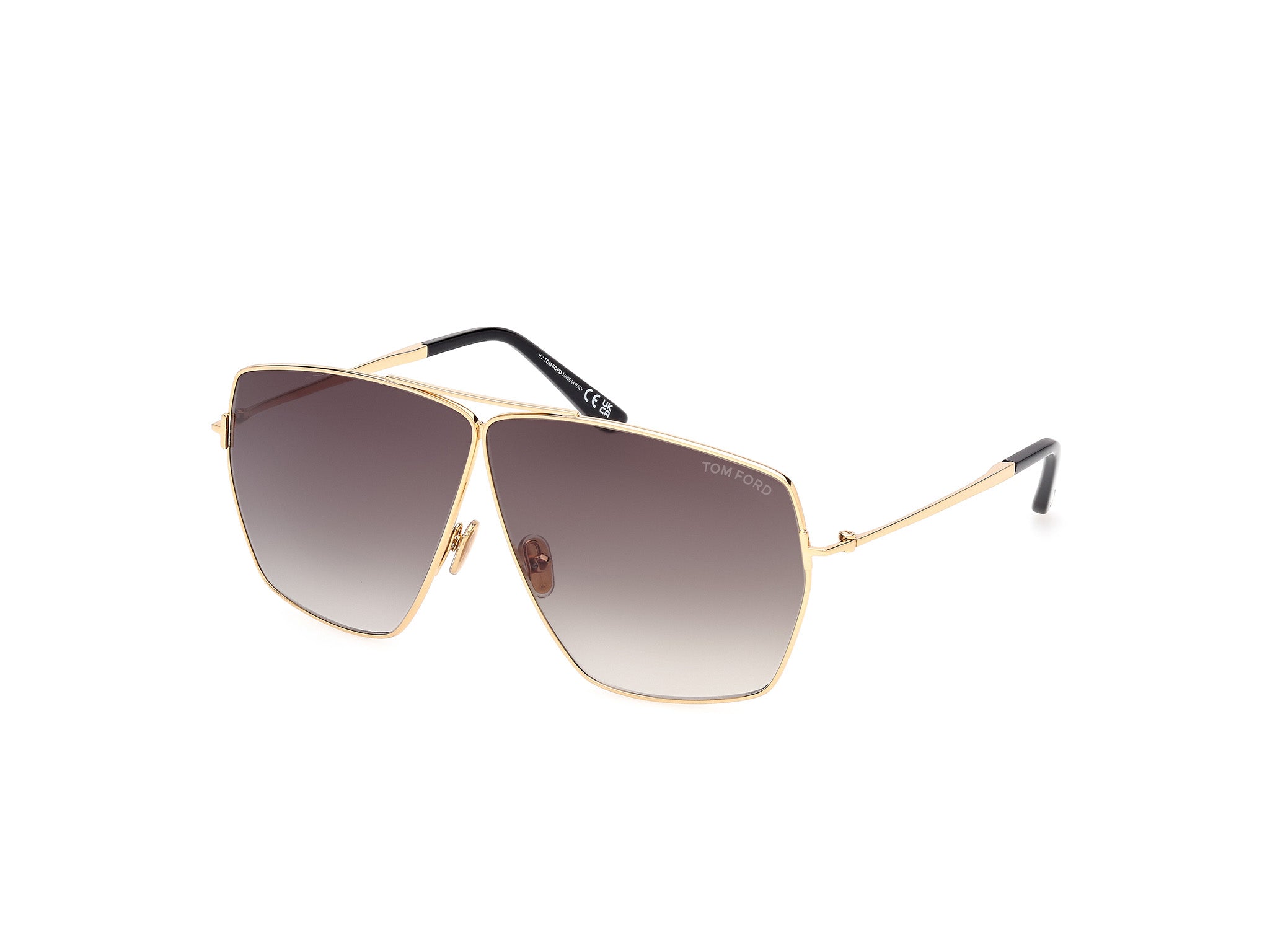 0889214549167 - TOM FORD Damen FT1185 STELLA 30B Gläser SONNENBRILLEN Metall Gold Rauch Quadratisch Normal