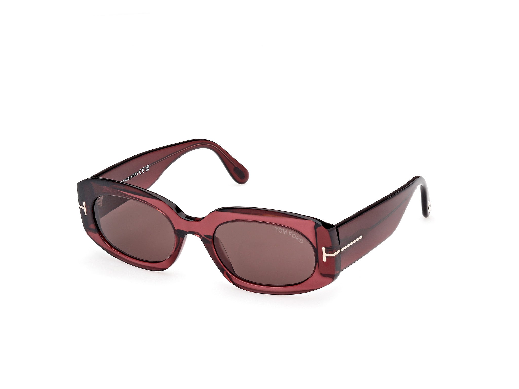 0889214549235 - TOM FORD Damen FT1187 CIELLE 69E Gläser SONNENBRILLEN Acetat Bordeaux Braun Rund Normal