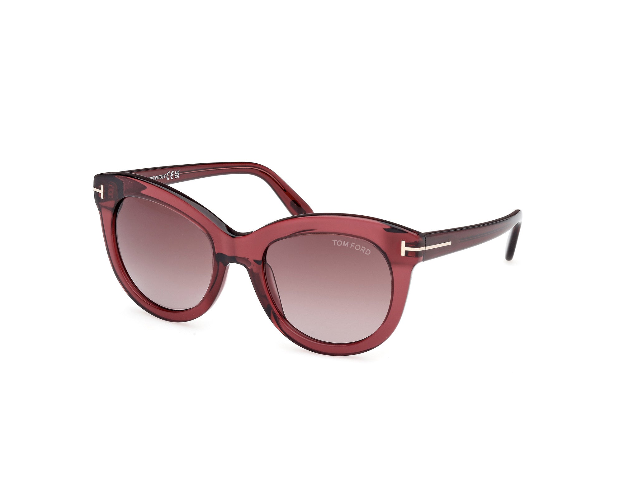 0889214549303 - TOM FORD Damen FT1189 ODETTE 69T Gläser SONNENBRILLEN Acetat Bordeaux Bordeaux Schmetterling Normal