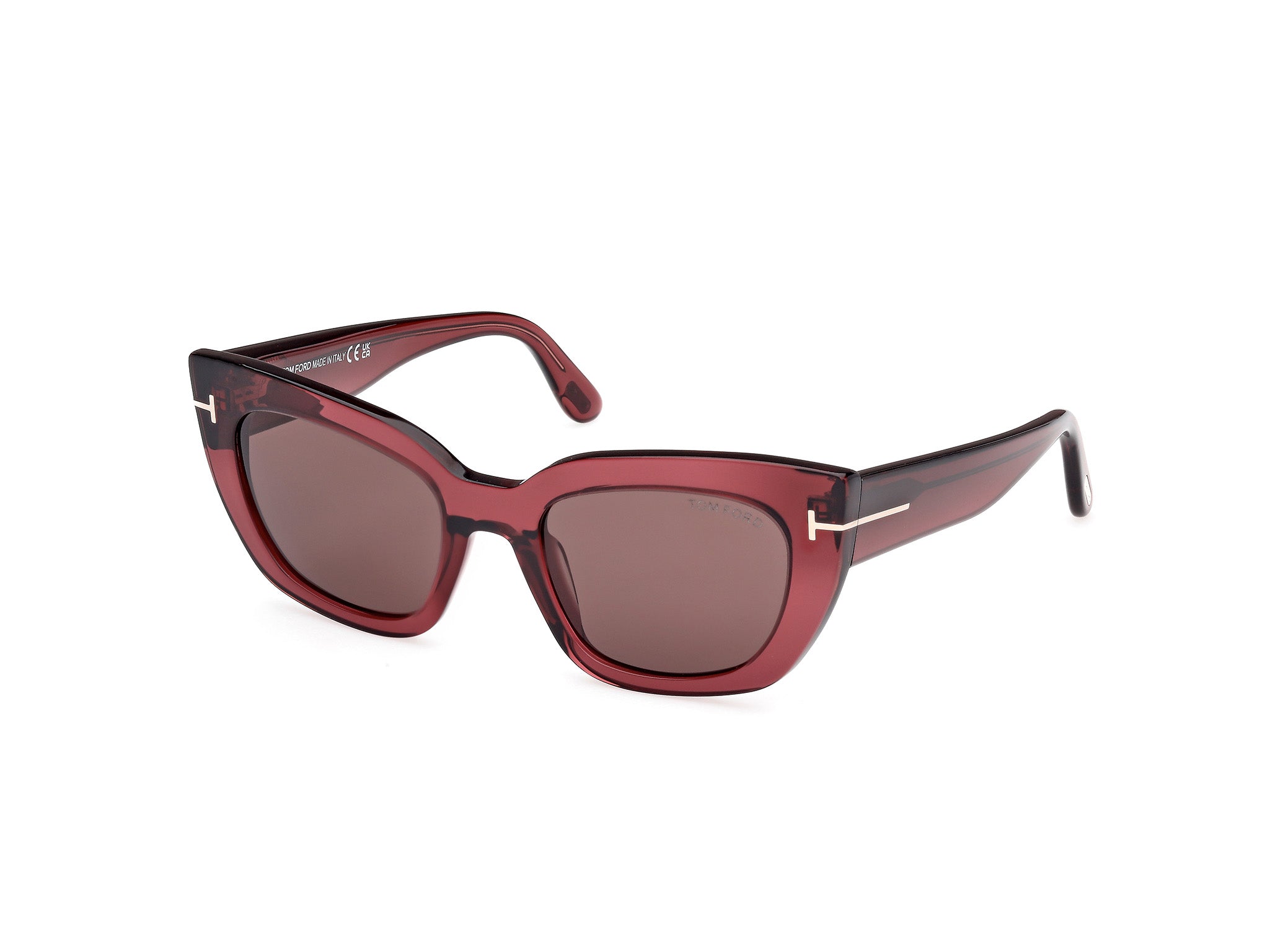 0889214549358 - TOM FORD Damen FT1190 ATHENA 69E Gläser SONNENBRILLEN Acetat Bordeaux Braun Cat Eye Normal